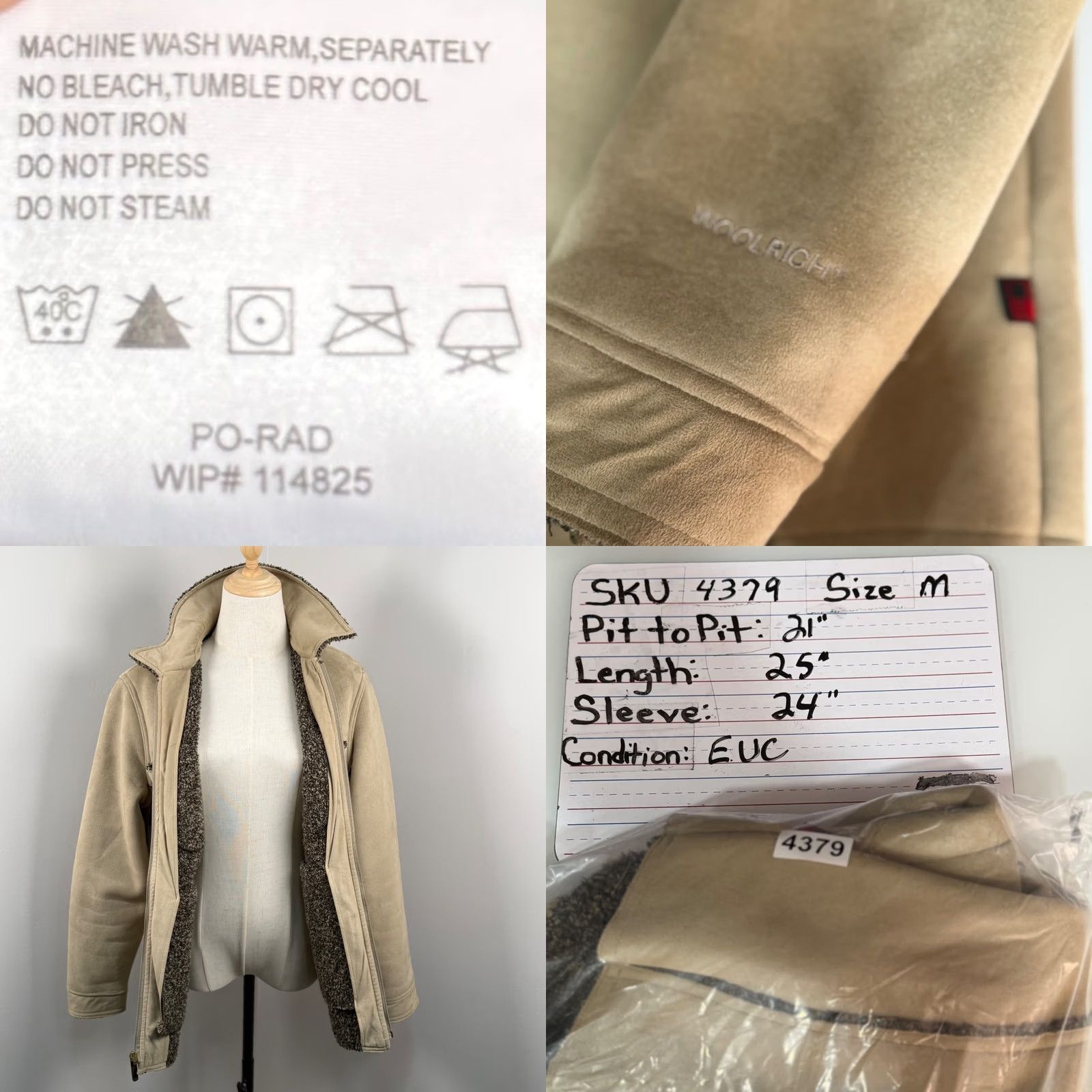 Vintage VINTAGE Woolrich Full Zip Jacket M Women Beige Faux Suede Sherpa Lined 90s Y2K Retro Homewear Campcraft Rustic Casual Workwear Size M / US 6-8 / IT 42-44 - 8 Thumbnail