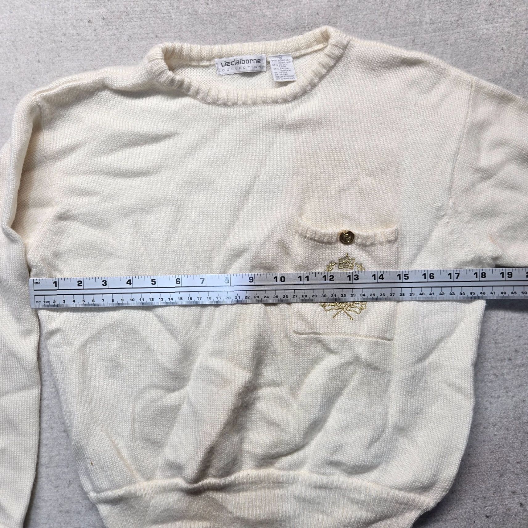 Liz Claiborne Liz Claiborne White Sweater Junior Women S Small Long Sleeve Pullover Cowl Neck Classic Heavyweight Womens Size S / US 4 / IT 40 - 3 Thumbnail