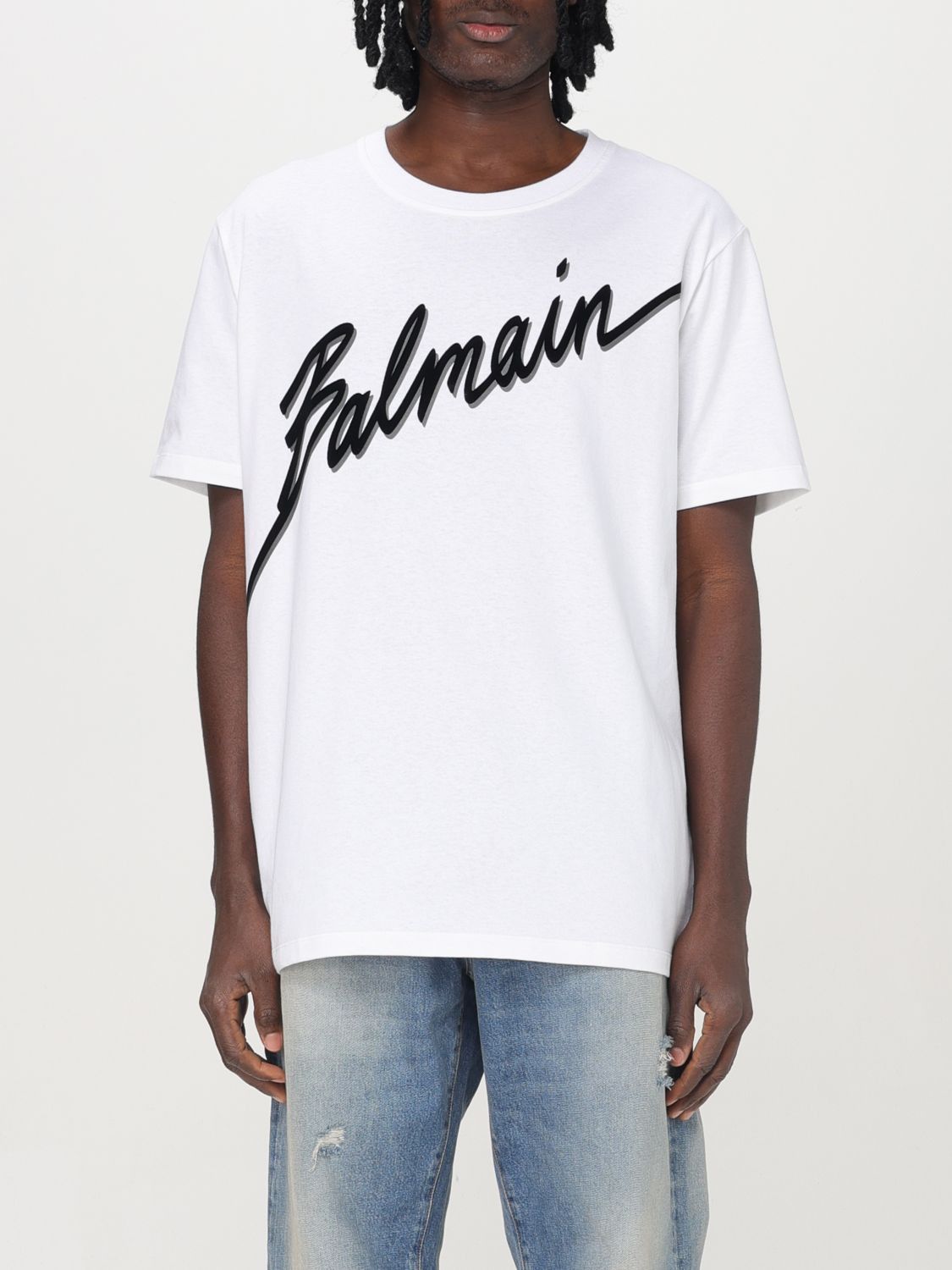 Balmain BALMAIN Men T-Shirts EH1GC026BC94 GAB White | Grailed