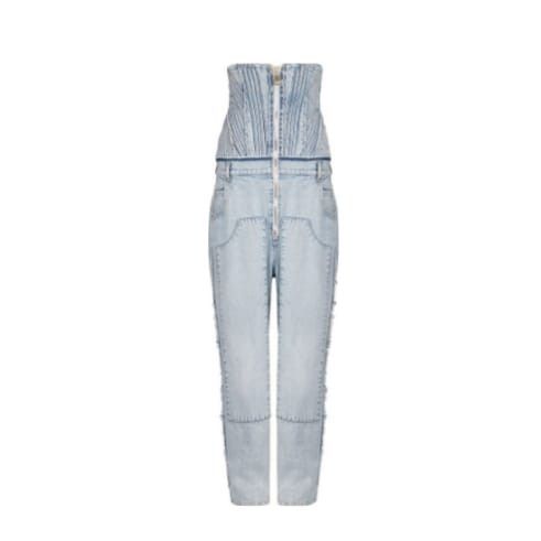 Balmain o1y0625 Denim Pant in Light Blue Size 26" / US 2 / IT 38 - 1 Thumbnail