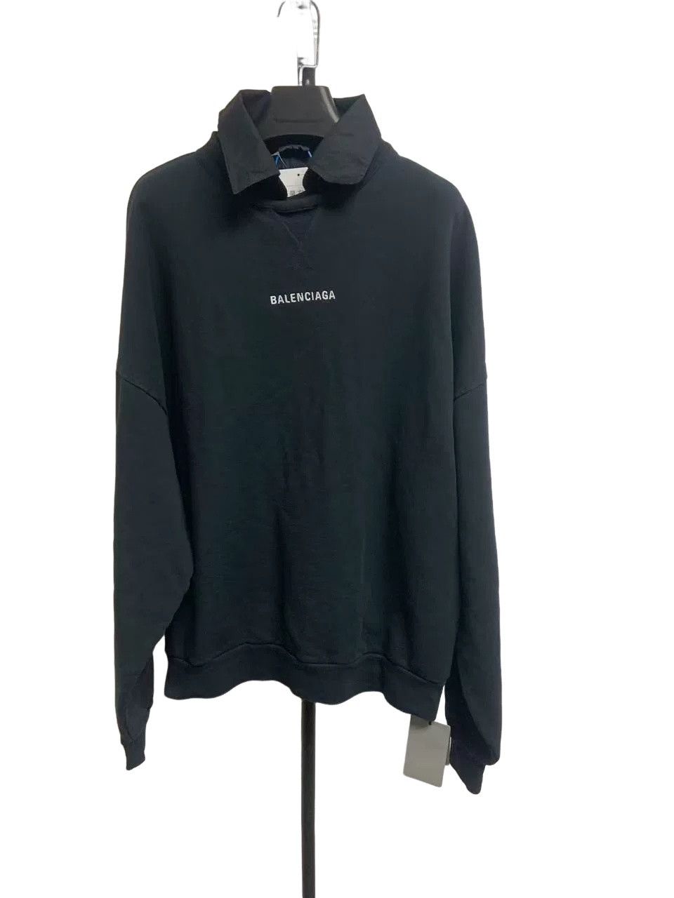 Balenciaga Balenciaga Double Logo Polo Collar Sweatshirt S Size US S / EU 44-46 / 1 - 1 Thumbnail