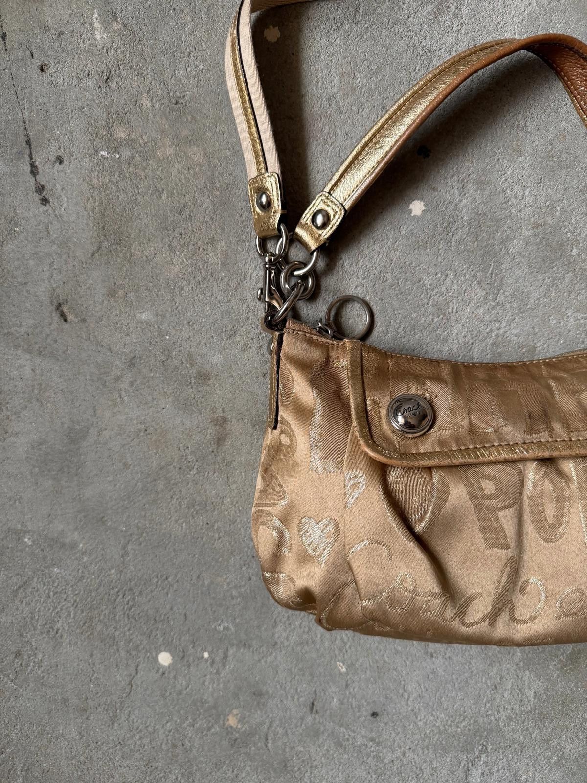 Coach Coach 2Way Poppy Shoulder Bag Beige/Gold Size ONE SIZE - 2 Thumbnail