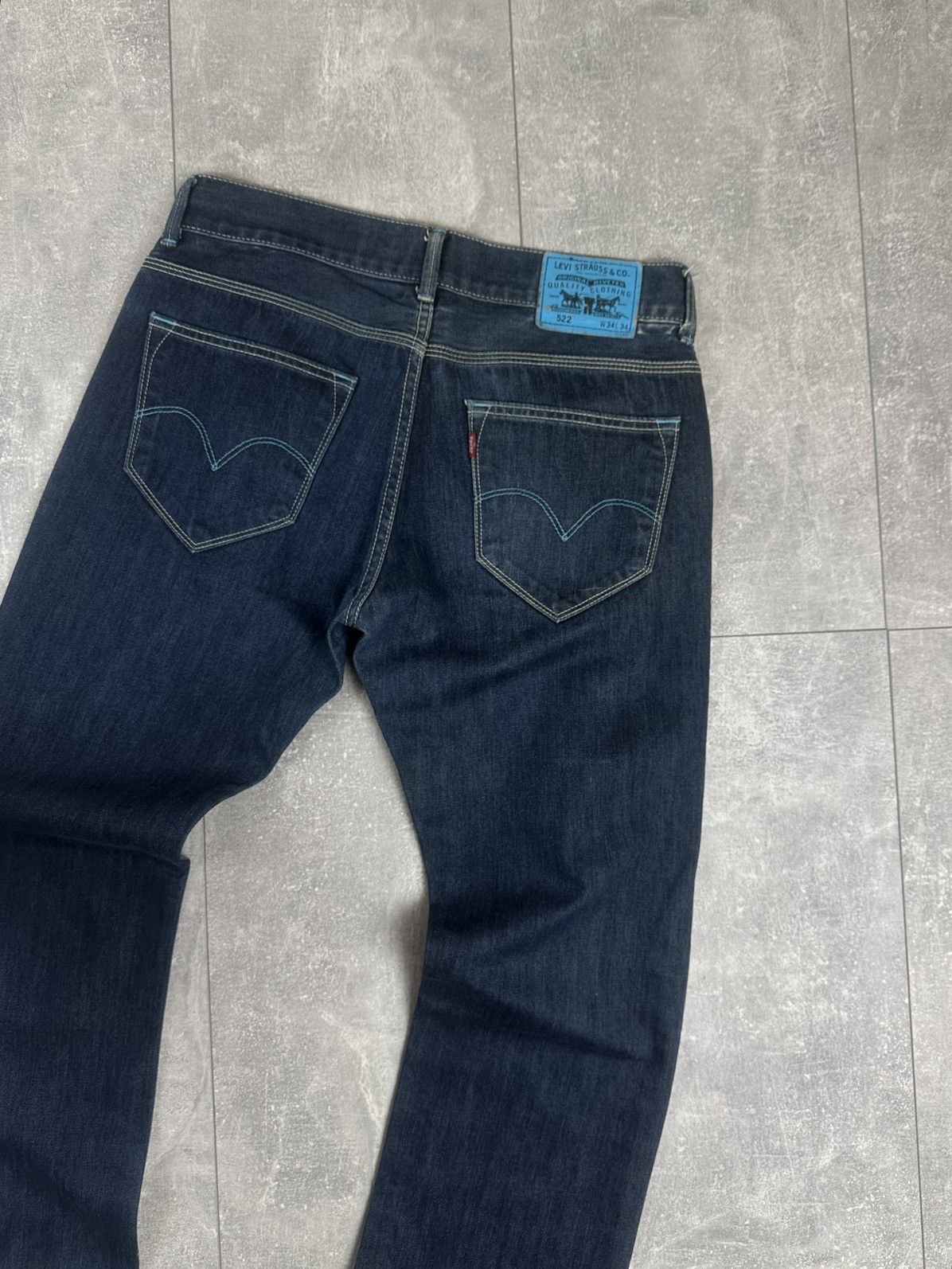 Levi's Levis 522 Mens Blue Tab Logo Denim Jeans Pants Size US 34 / EU 50 - 2 Thumbnail