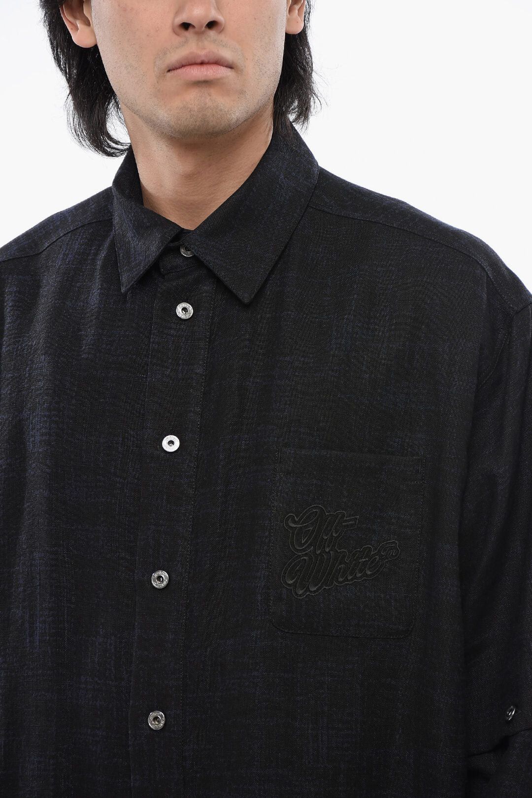 Off-White og1mm0526 Linen Shirt in Black Size US L / EU 52-54 / 3 - 3 Thumbnail