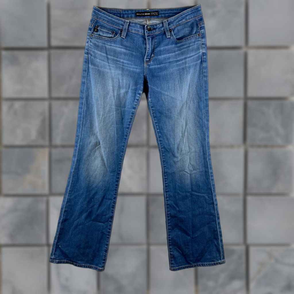 Denime BIG STAR Jeans Womens 28 Bootcut Jeans Low-Rise Denim Distressed Blue 5-Pocket Regular Stretch Womens Size 28" / US 6 / IT 42 - 1 Thumbnail