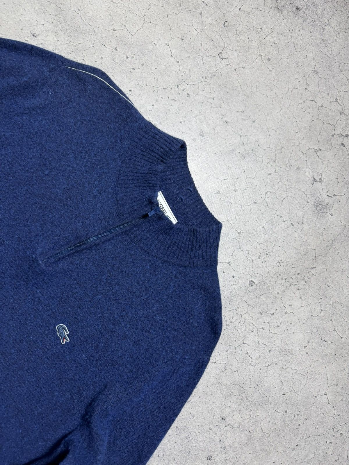 Lacoste Lacoste 1/4 Zip Wool Sweater Blue Size XL Size US XL / EU 56 / 4 - 4 Thumbnail