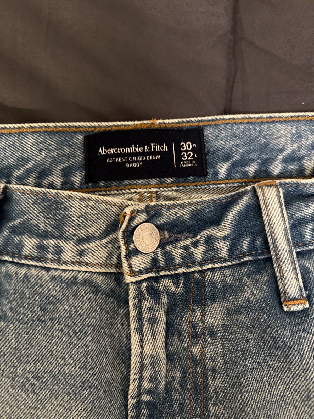Abercrombie & Fitch Men’s Abercrombie & Fitch Authentic Rigid Denim Baggy Size US 30 / EU 46 - 3 Thumbnail