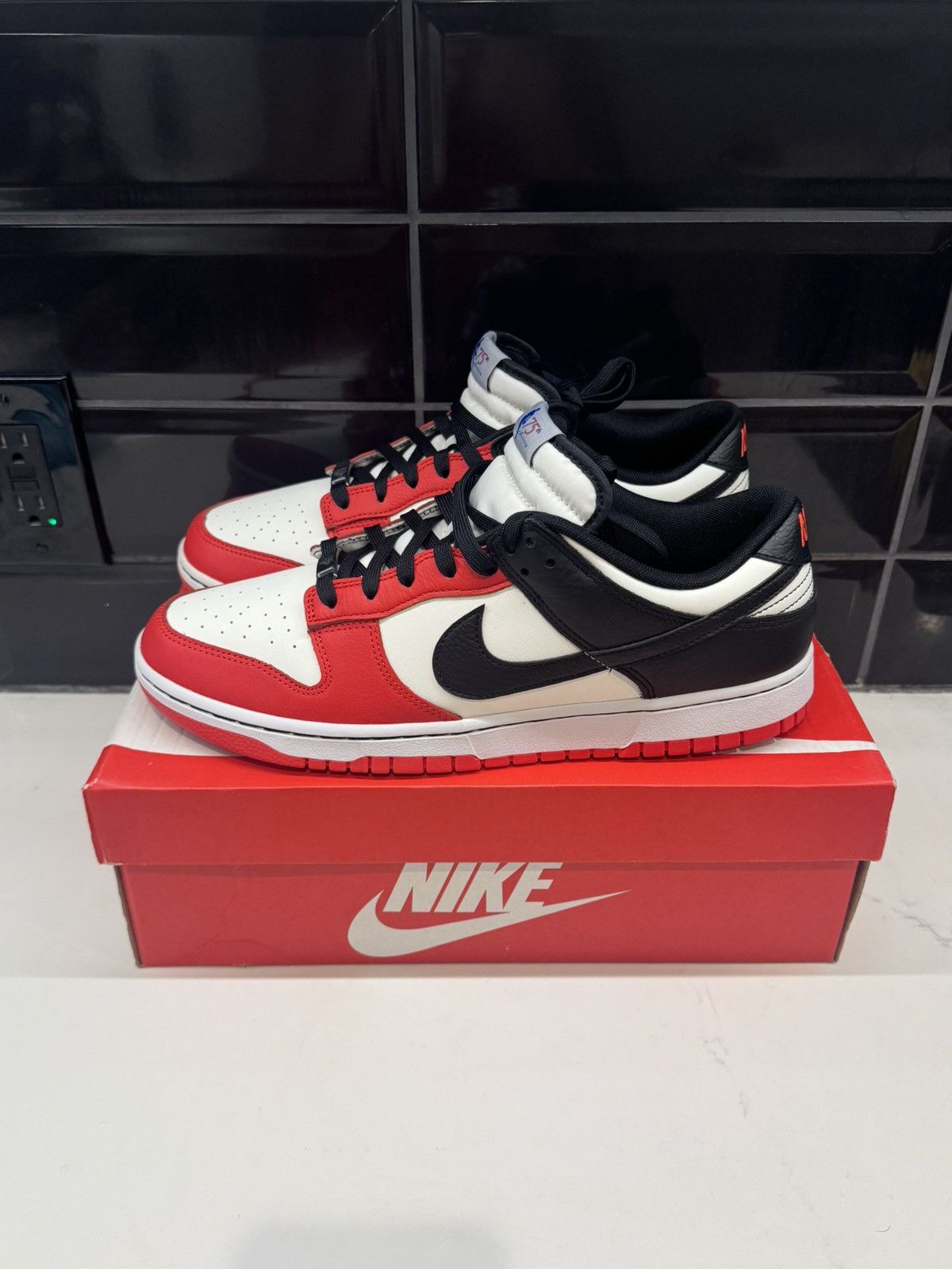 Nike Nike Dunk Low EMB Chicago Sneakers – Sail Black Chile Red 13 Size US 13 / EU 46 - 5 Thumbnail