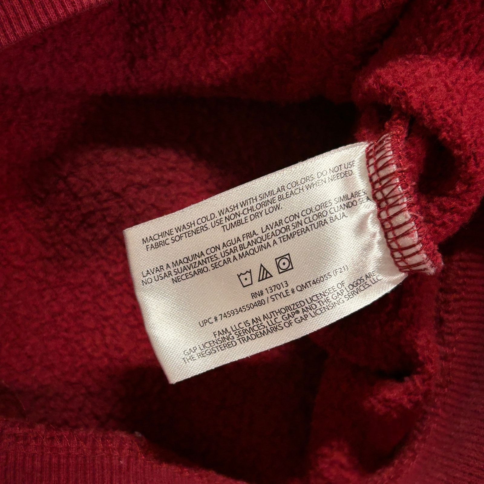 Gap Gap 1969 Applique burgundy casual sportswear hoodie mens L Size US L / EU 52-54 / 3 - 5 Thumbnail