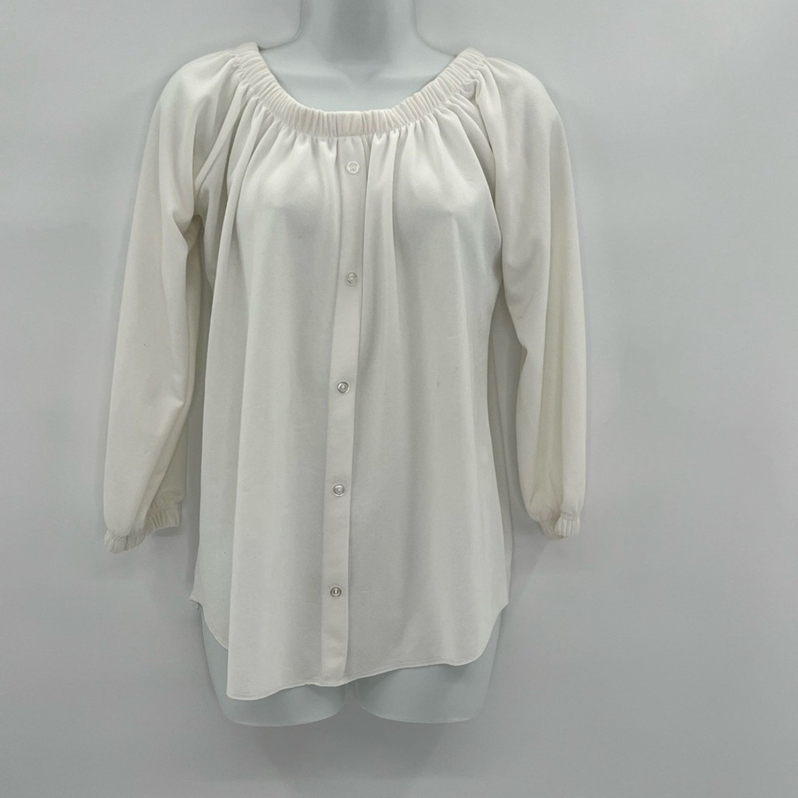 Boohoo Boohoo White Balloon Sleeve Blouse Size 12 Size XL / US 12-14 / IT 48-50 - 2 Thumbnail