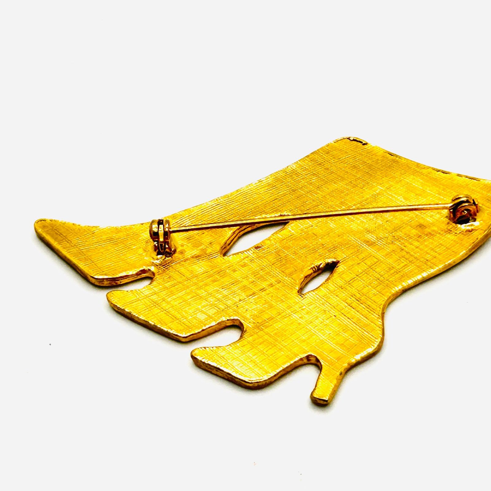 Vintage Vintage 80s Gold Enamel Glam High Heel Trio Brooch Pin Size ONE SIZE - 4 Thumbnail
