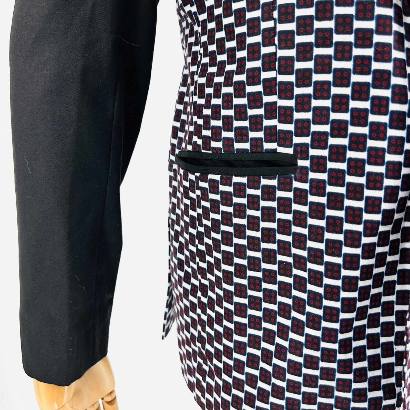Handmade Handmade Cotton Black Ethnic African Print Blazer Jacket Size 34R - 4 Thumbnail