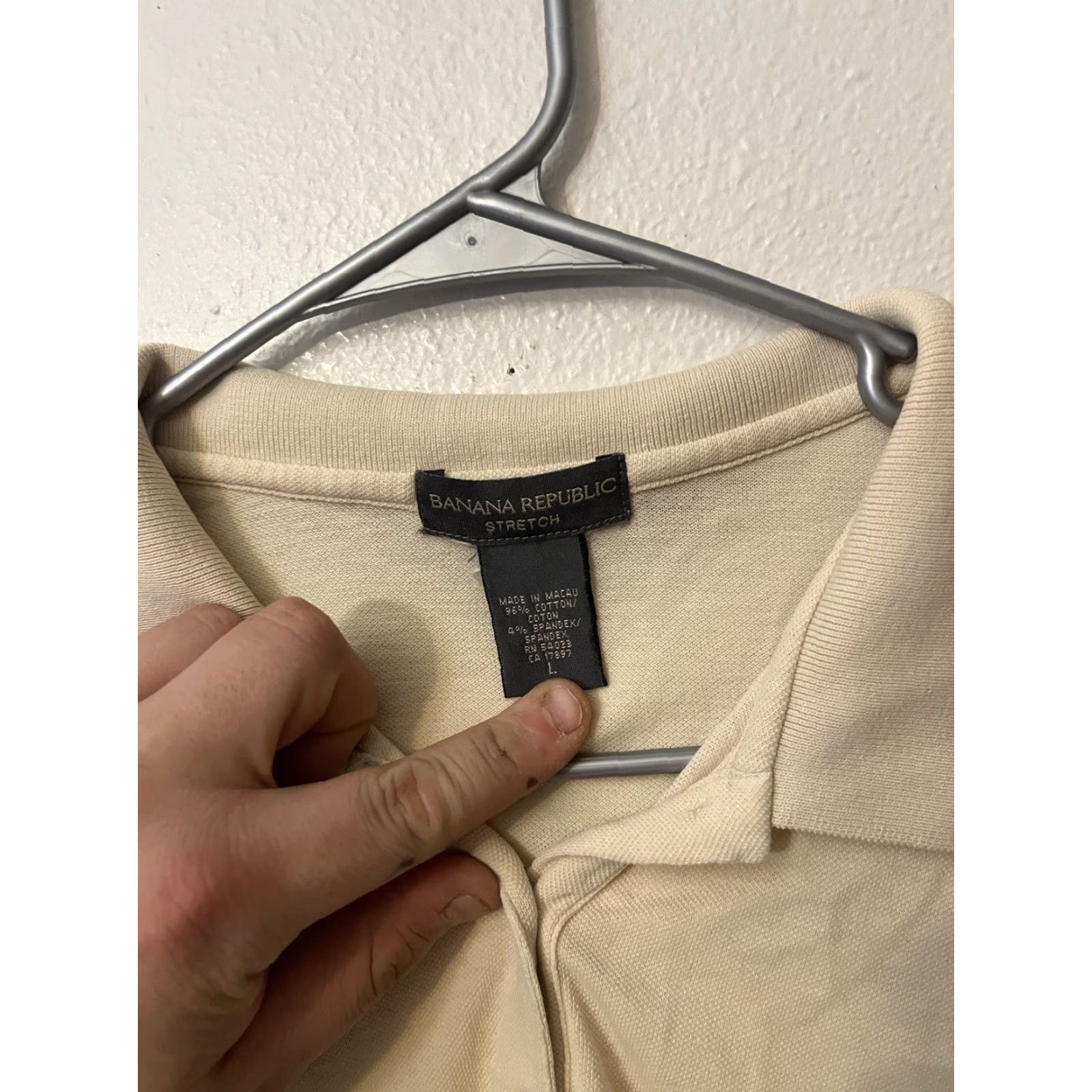 Banana Republic VINTAGE Banana Republic Polo Shirt Shirt Women Beige 100% Cotton Collared Short Sleeve Size L Slim Size L / US 10 / IT 46 - 2 Thumbnail