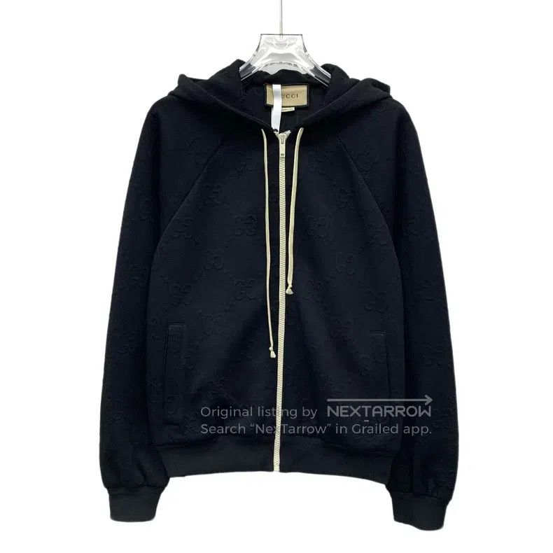 Gucci Gucci Black logo dark pattern jacquard full print hooded d Size US XS / EU 42 / 0 - 1 Thumbnail