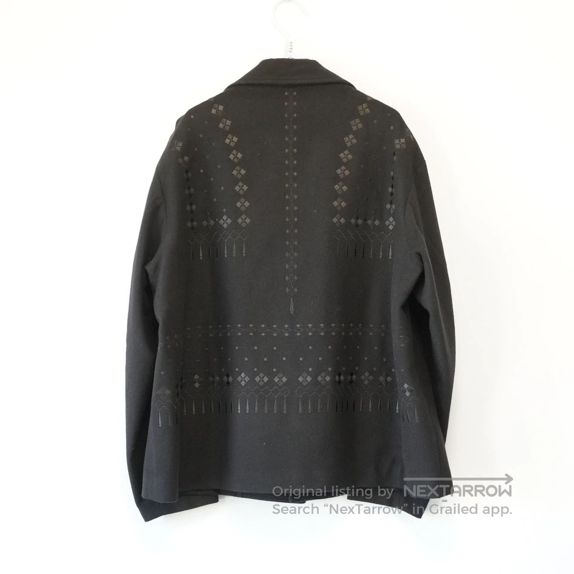 Yohji Yamamoto Yohji Yamamoto Black Embroidered Wool Jacket. Size US S / EU 44-46 / 1 - 2 Thumbnail