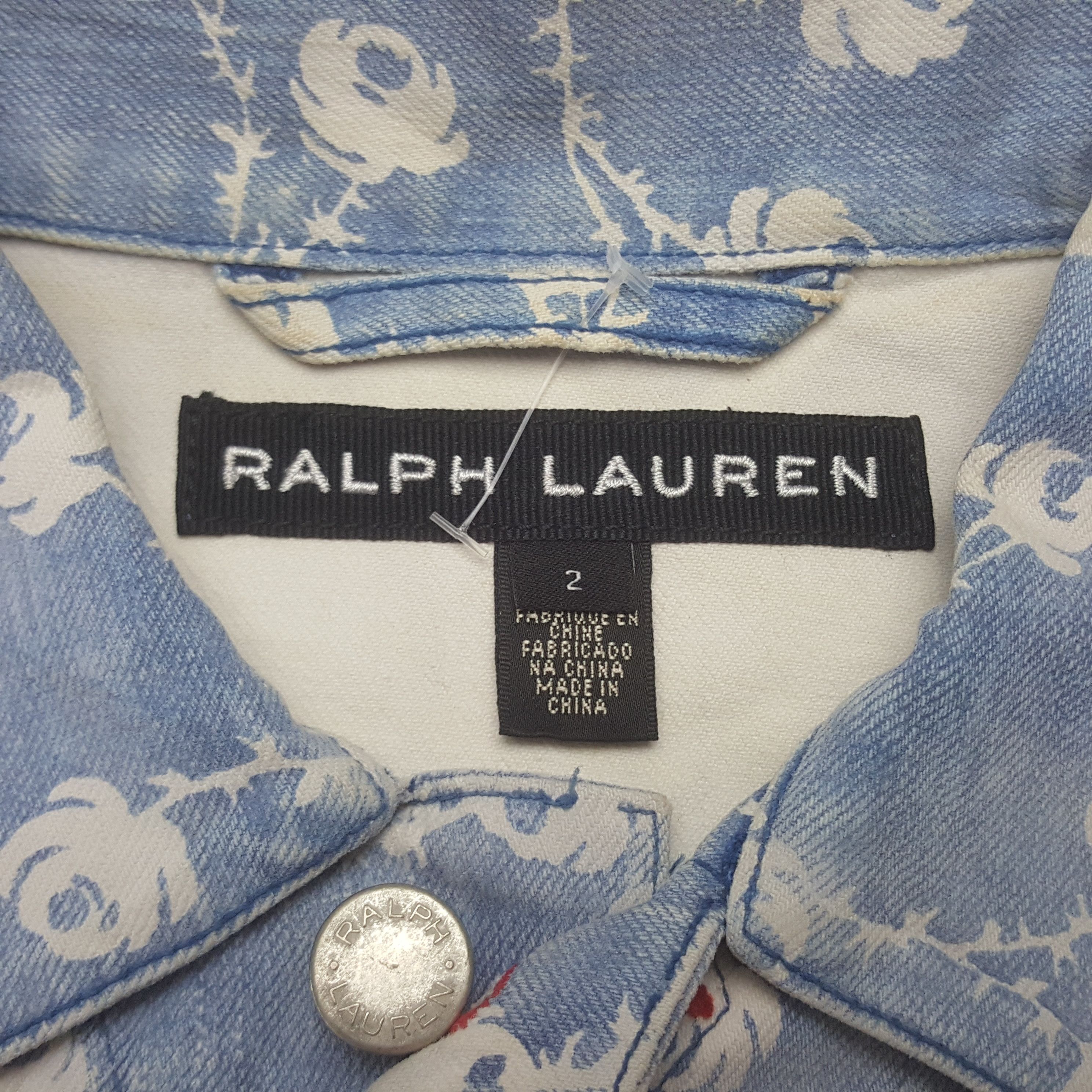 Ralph Lauren Vintage Ralph Lauren Flowers Denim Jacket Size XXS / US 00 / IT 34 - 5 Thumbnail