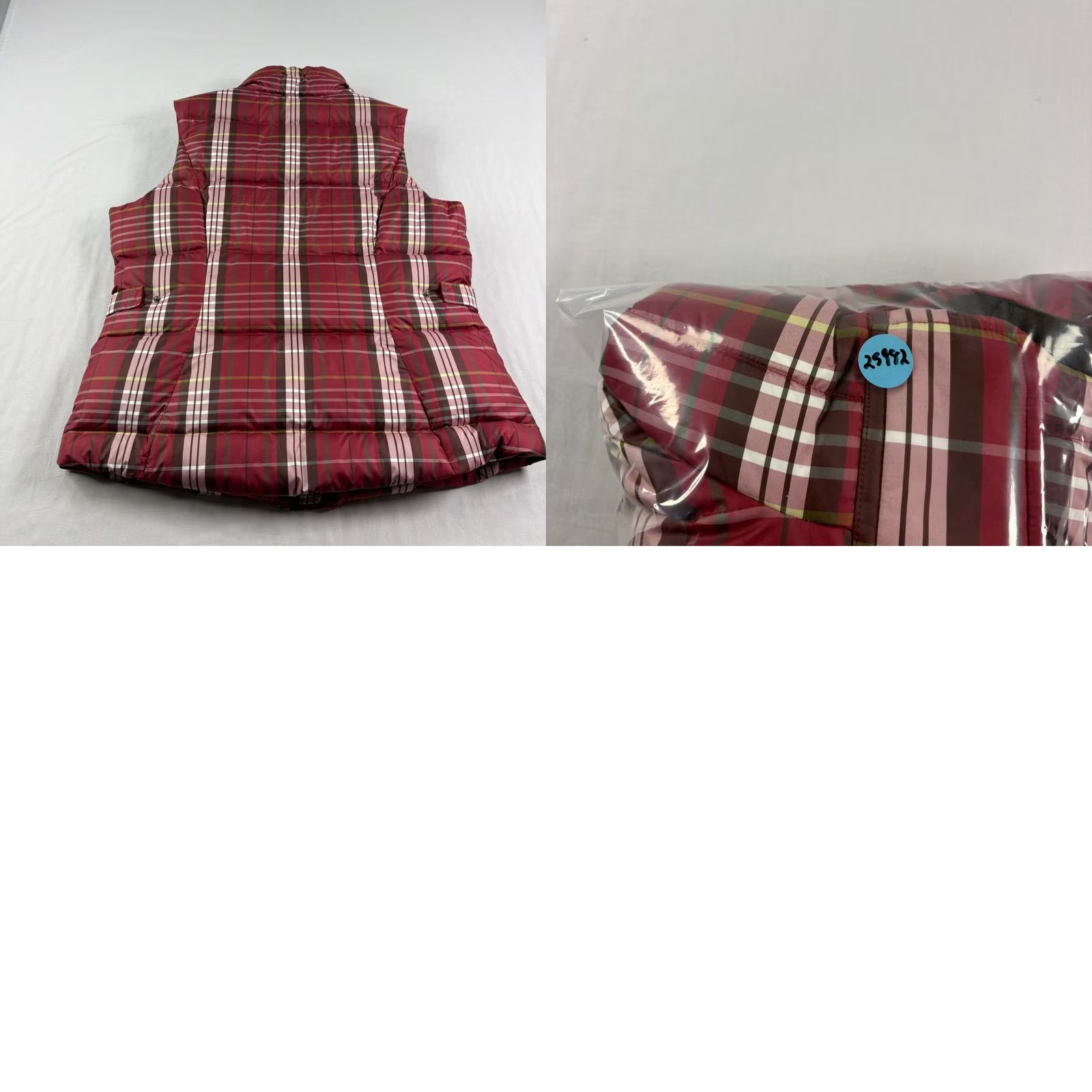 Eddie Bauer Eddie Bauer Vest Womens Large Red Plaid Goose Down Puffer Jacket Full Zip Vest Ladies Red Plaid Down Puffer Zip Jacket Size L / US 10 / IT 46 - 8 Thumbnail