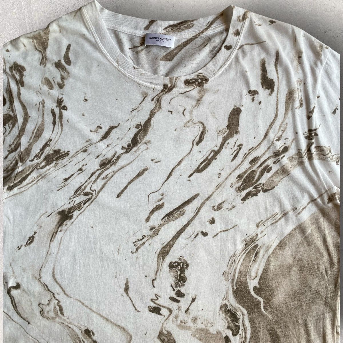 Saint Laurent Paris SS16 “Surf Sound” Marble T Shirt By Hedi Slimane Size US L / EU 52-54 / 3 - 3 Thumbnail