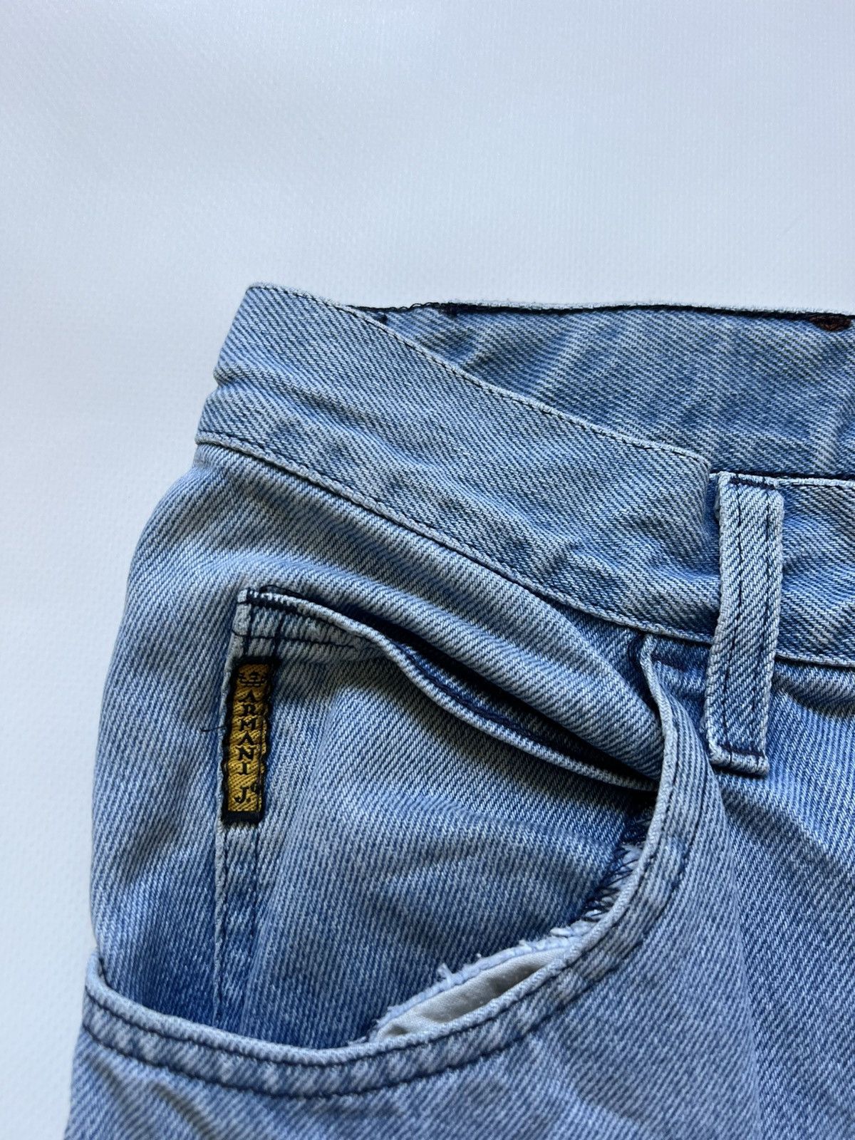 Armani Vintage Armani Jeans Blue Wash Distressed Denim Pants Size US 28 / EU 44 - 8 Thumbnail