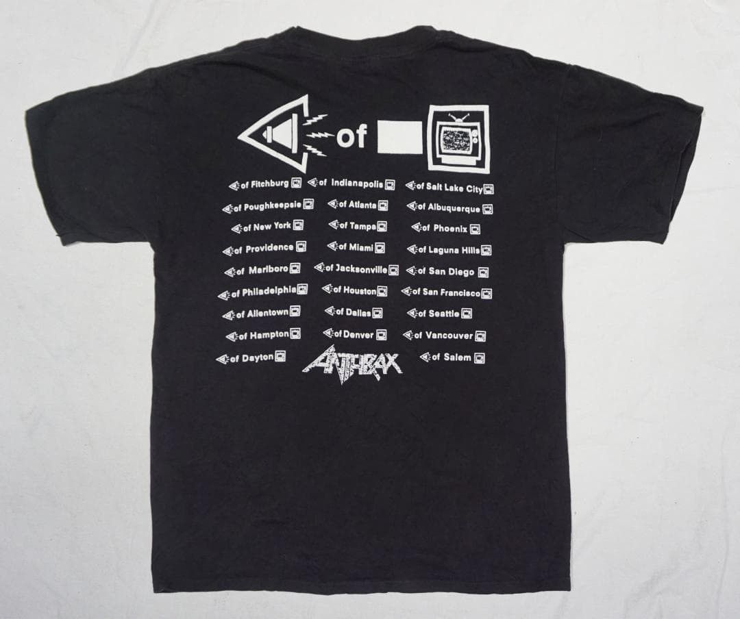 Vintage 90's USA製 ANTHRAX Tシャツ ロック ビンテージ Slayer Size US L / EU 52-54 / 3 - 6 Thumbnail
