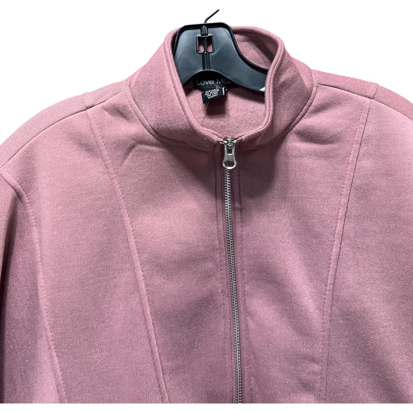 Other Love Mood - Women's Long Sleeve 1/2 Zip Sweatshirt - Pink - Size S / US 4 / IT 40 - 10 Thumbnail
