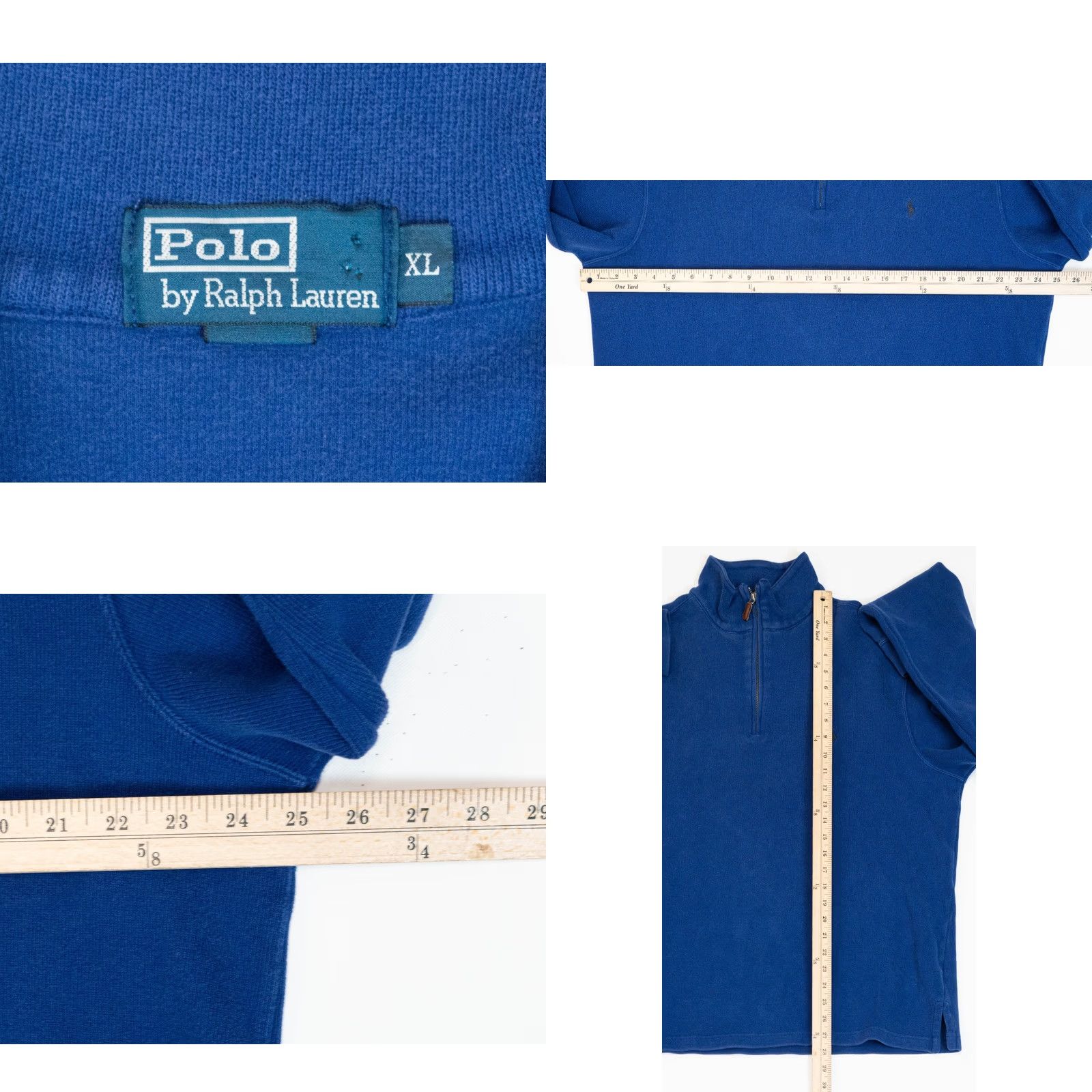 Polo Ralph Lauren VINTAGE Polo Ralph Lauren 1/4 Zip Sweater Mens XL Blue 90’s Kanye Pullover Shirt Size US XL / EU 56 / 4 - 8 Thumbnail