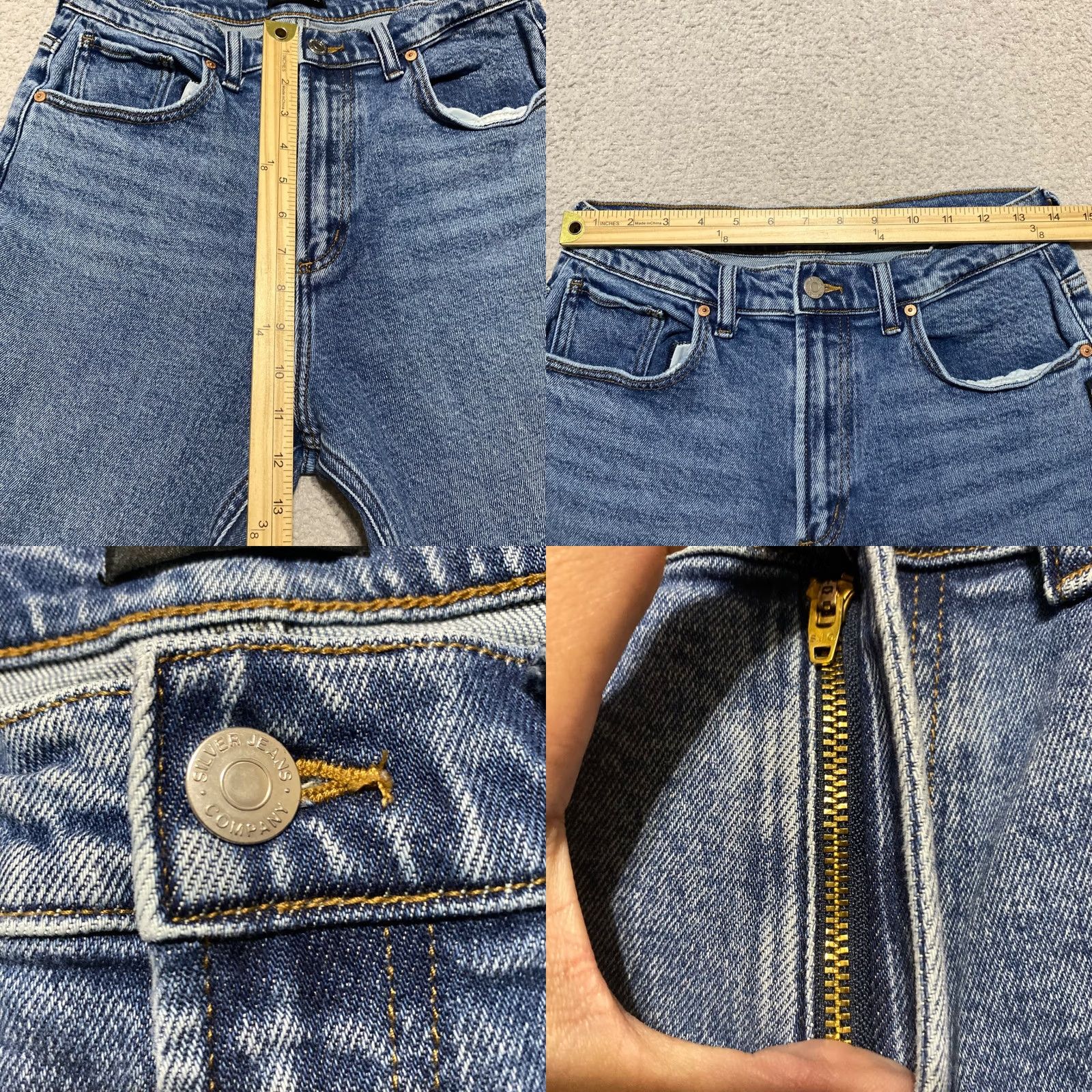 Silver Jeans Co. Silver Jeans Co Womens Jeans Blue Denim Medium Wash Straight High Rise 29 Adult Womens XS-Plus? Size 29" - 8 Thumbnail