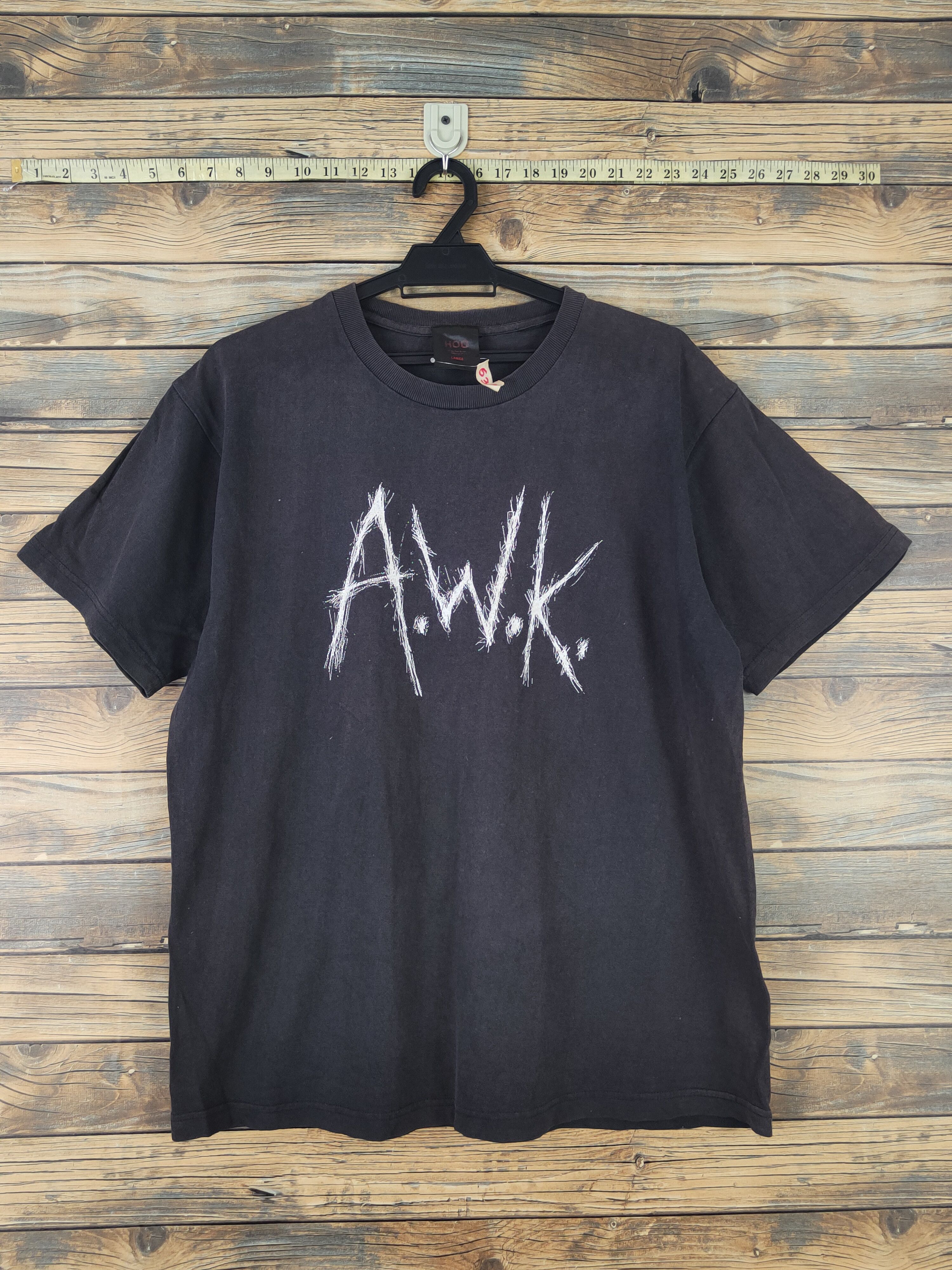 Japanese Brand × Vintage A.W.K Black Faded Short Sleeve T-shirts #632 Size US L / EU 52-54 / 3 - 1 Thumbnail