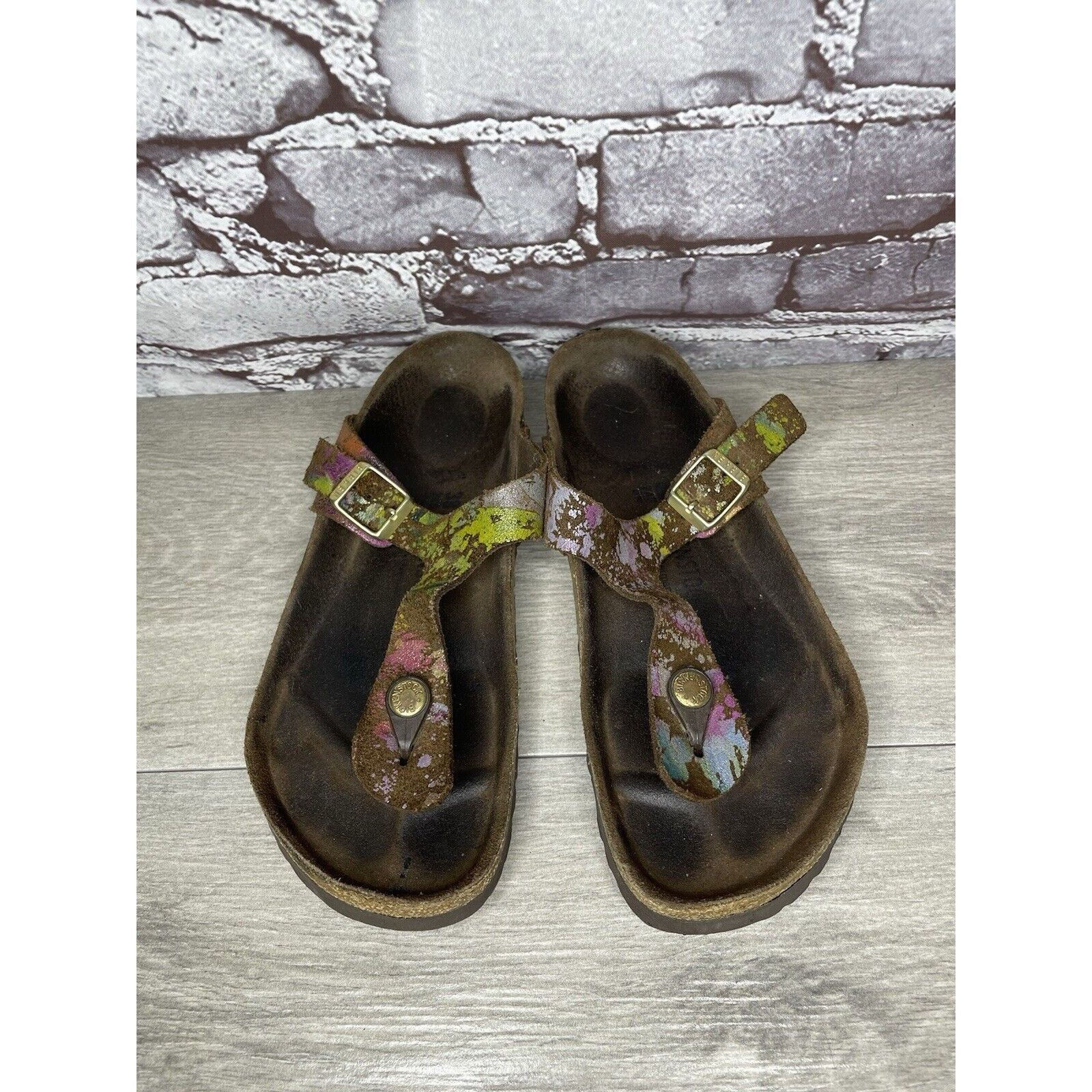 Birkenstock Birkenstock Gizeh Paint Splatter Multicolor Thong Sandals Wo Size US 8 / IT 38 - 11 Thumbnail