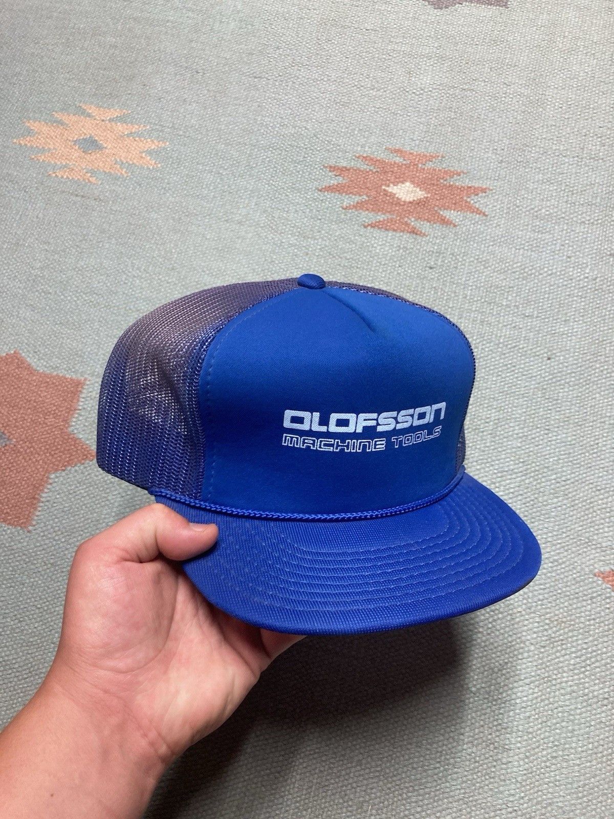 Vintage Vintage trucker hat Olofsson machine tools SnapBack blue Size ONE SIZE - 1 Thumbnail