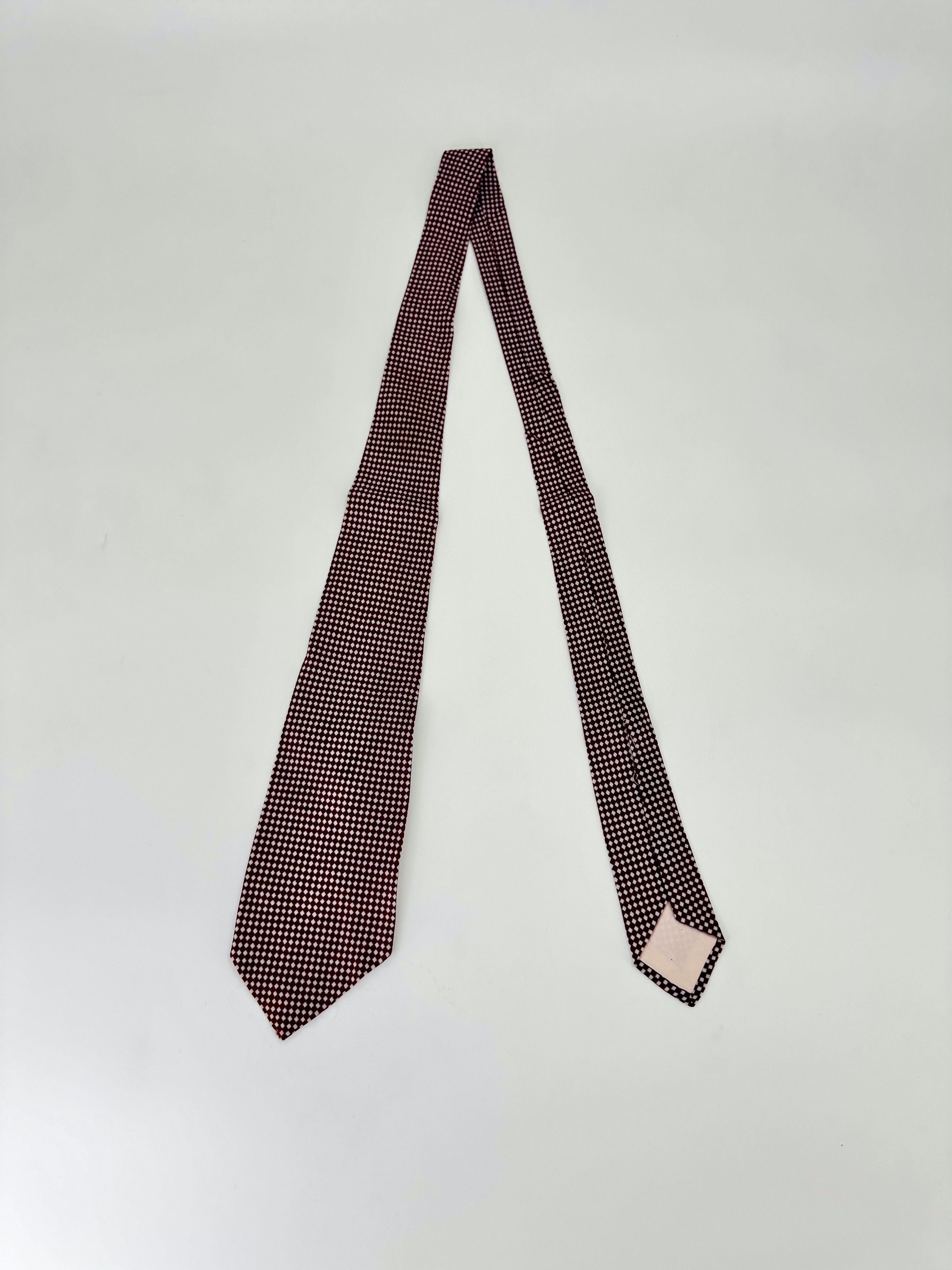 Haband Vintage Haband 1950s 50s Necktie Tie Burgundy Foulard Silk Size ONE SIZE - 1 Thumbnail