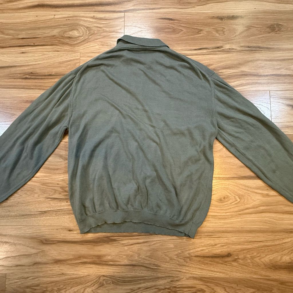 47 Brand Tricots St Raphael Italy Knit Polo Sweater Olive Green L Size US L / EU 52-54 / 3 - 2 Thumbnail