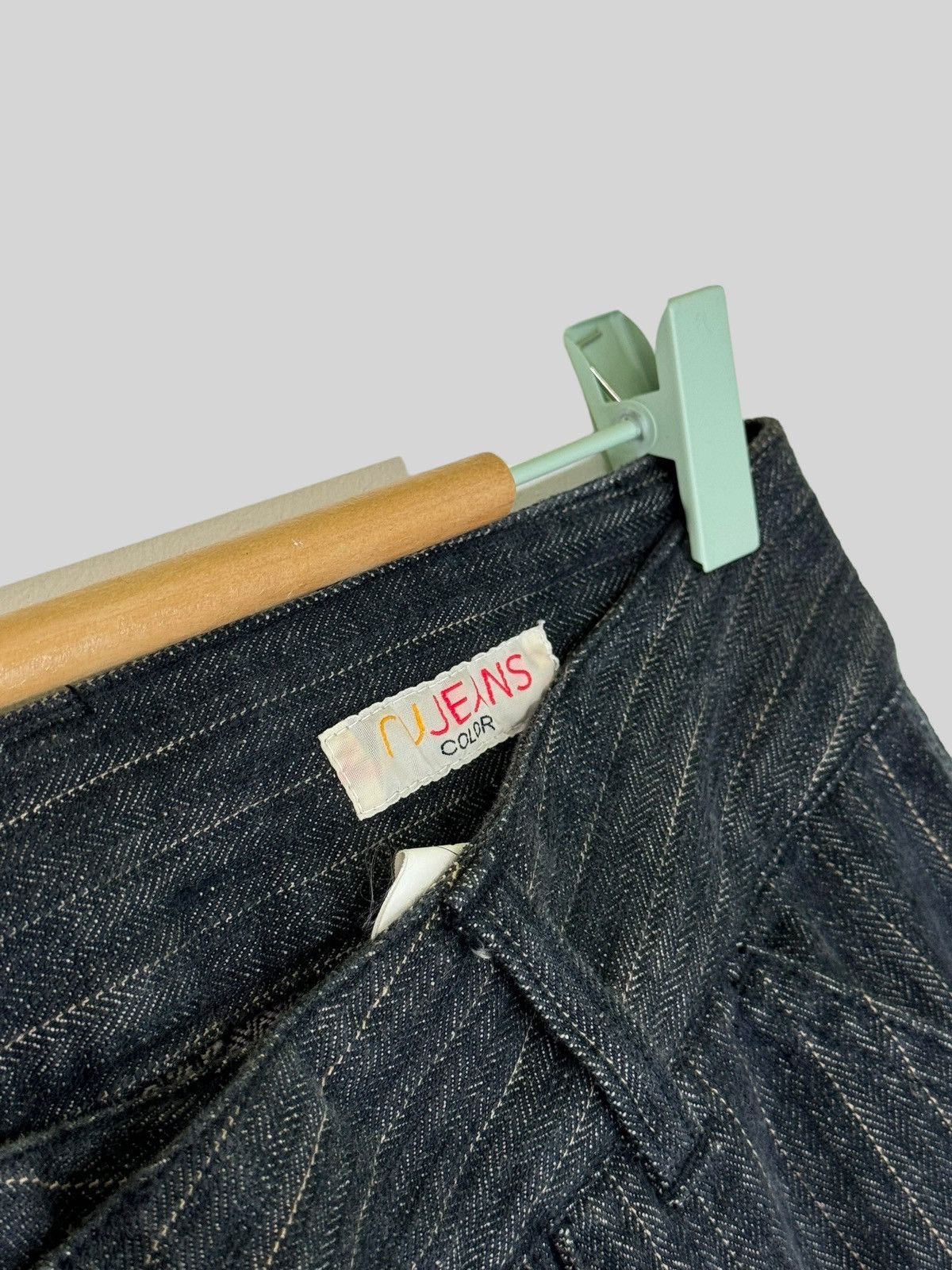 If Six Was Nine × Japanese Brand × Le Grande Bleu (L.G.B.) FLARE RU JEANS COLOR STRIPED MULTIPLE POCKET CARGO Size US 27 - 8 Thumbnail