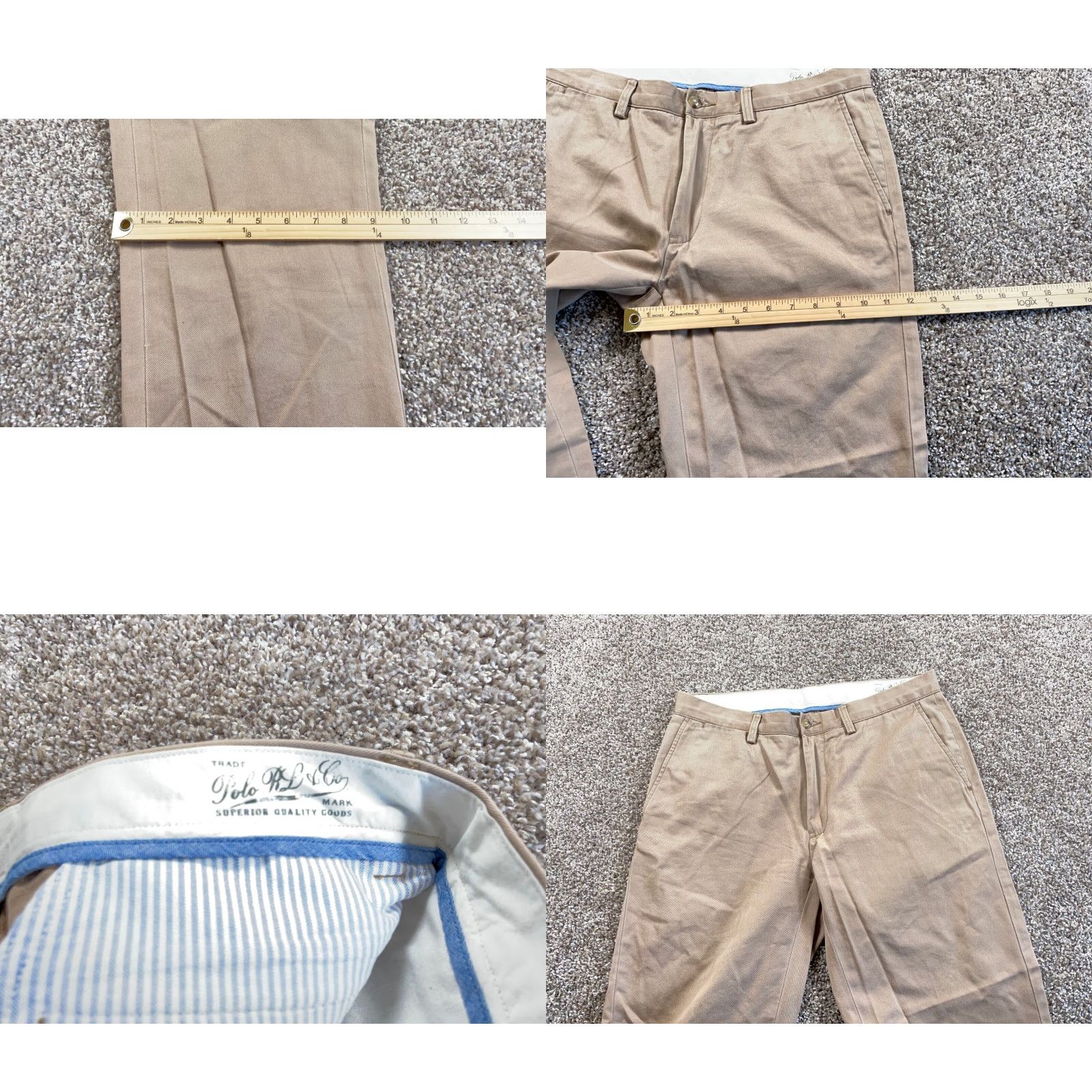 Polo Ralph Lauren VINTAGE Polo Ralph Lauren Chino Pants Men’s 33 x 30 Beige Classic Fit Flat Front Cotton Size US XS / EU 42 / 0 - 8 Thumbnail