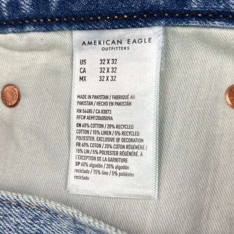 American Eagle Outfitters New American Eagle Mens Size 32 X 32 Cotton Denim Blue Jeans Size US 32 / EU 48 - 7 Thumbnail