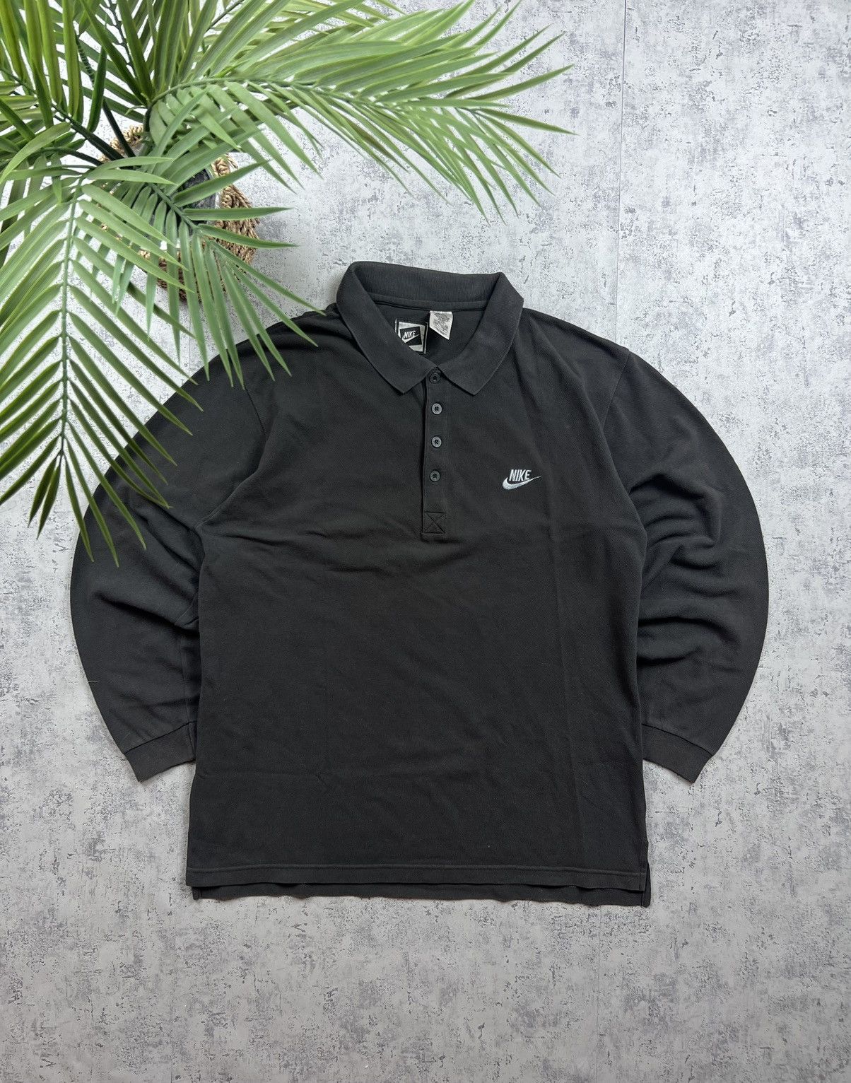 Nike Streetwear Vintage 90S NIKE RETRO LOGO VINTAGE Y2K RETRO LONGSLEEVE POLO Grailed