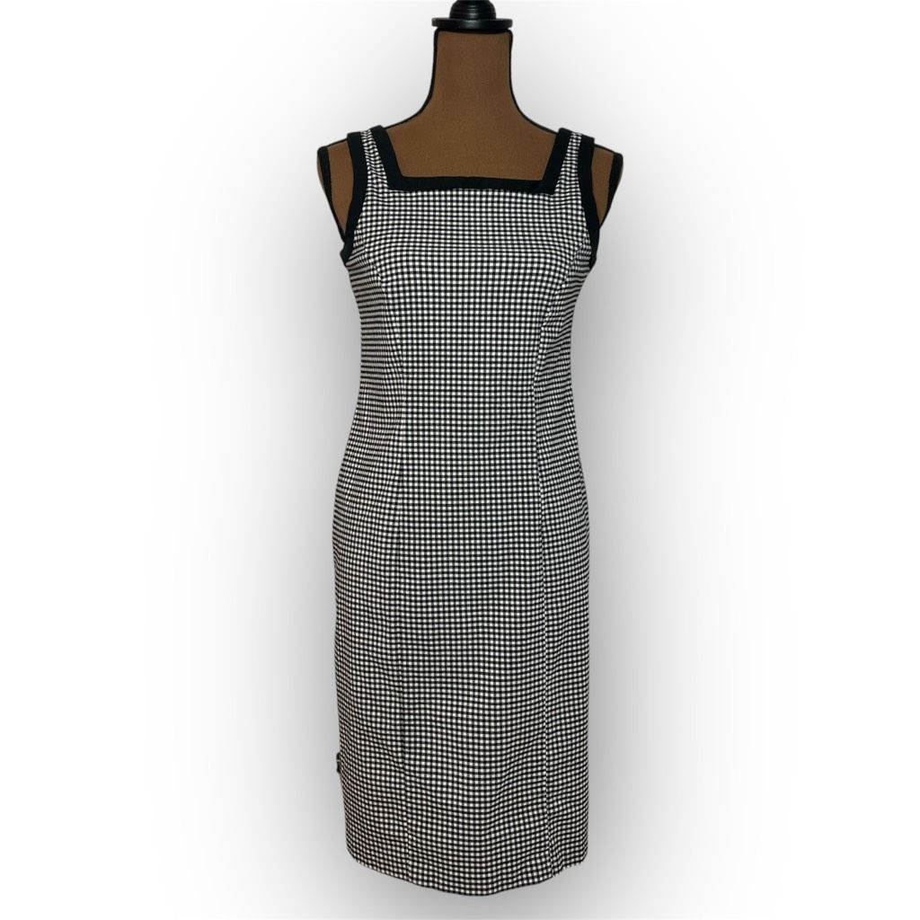 Vintage AGB Dress Byer California Vintage Black & White Gingham Plaid Print, Women’s 6 Size M / US 6-8 / IT 42-44 - 1 Thumbnail