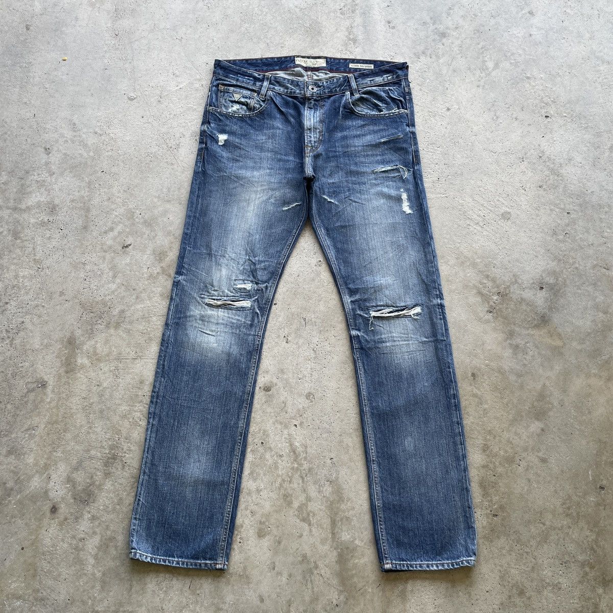 Guess Vintage Guess Faded Jeans Distressed Denim Pants W37x34 Size US 37 - 1 Thumbnail