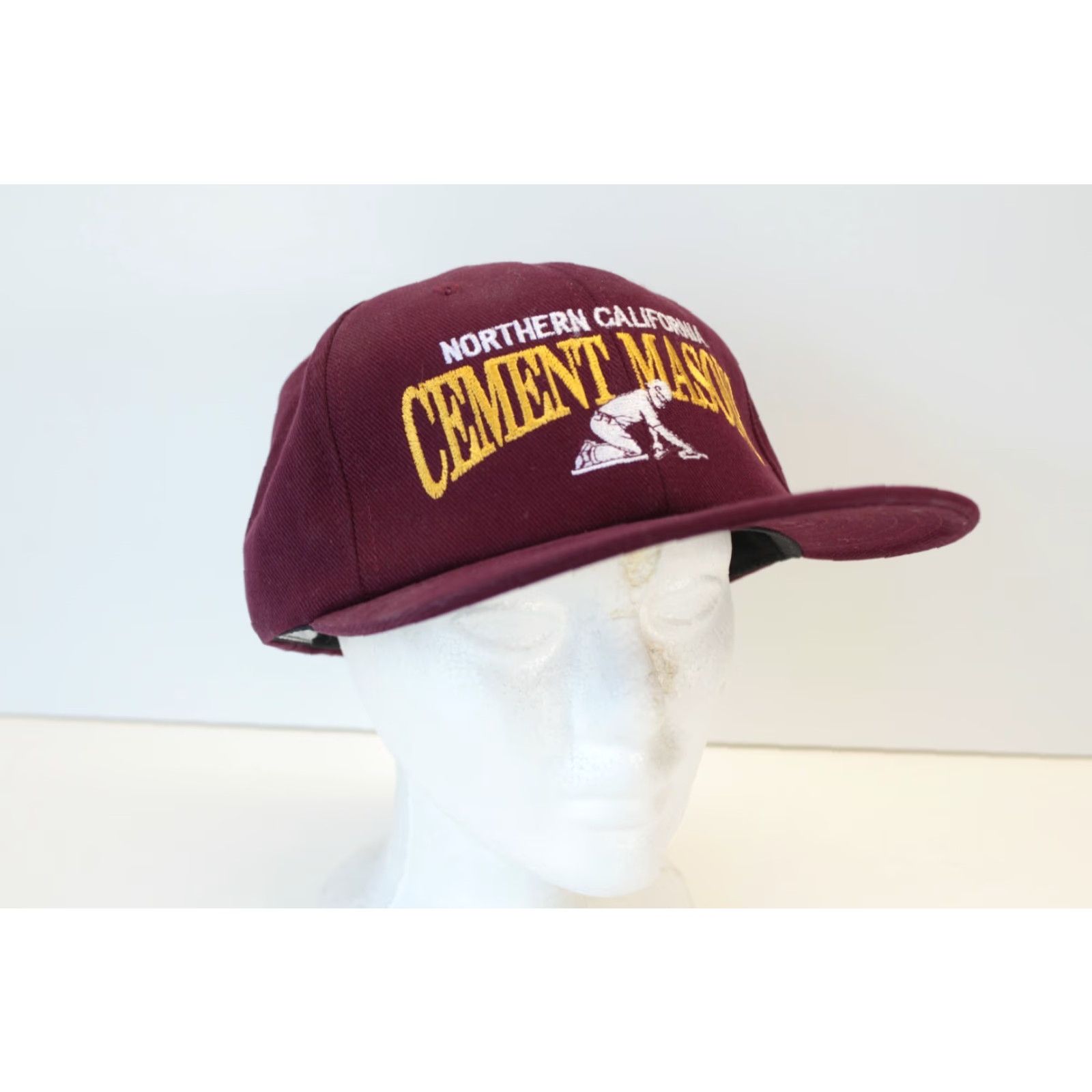 Vintage VINTAGE Northern California Cement Masons Strapback Hat Unbranded Maroon Adjustable 80s 90s Casual Mens Womens Boys Girls Size ONE SIZE - 2 Thumbnail