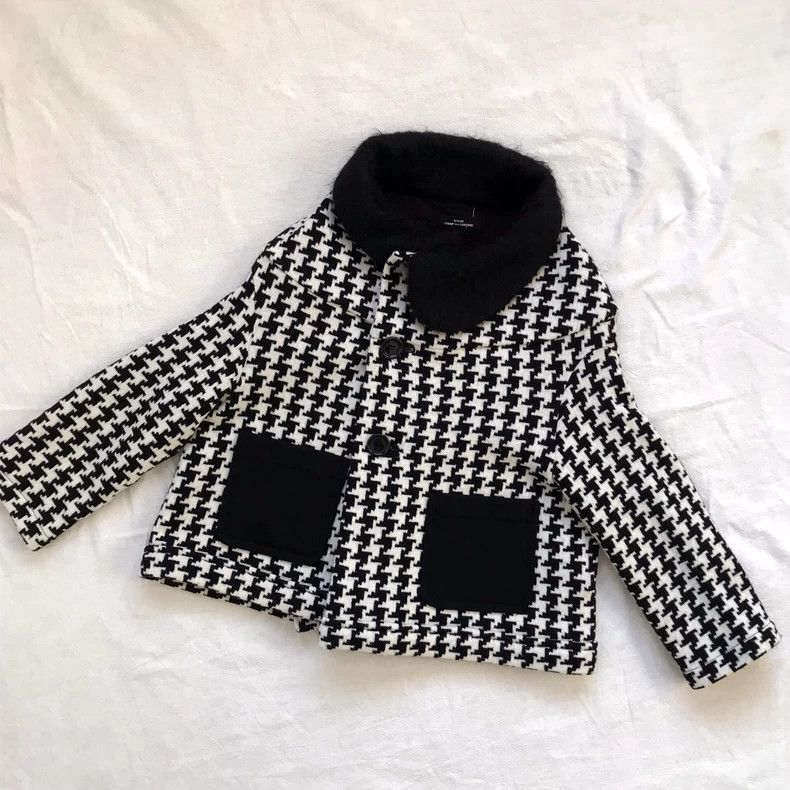 Comme des Garcons Comme Des Garcons Wool turtleneck houndstooth coat Size S / US 4 / IT 40 - 1 Thumbnail