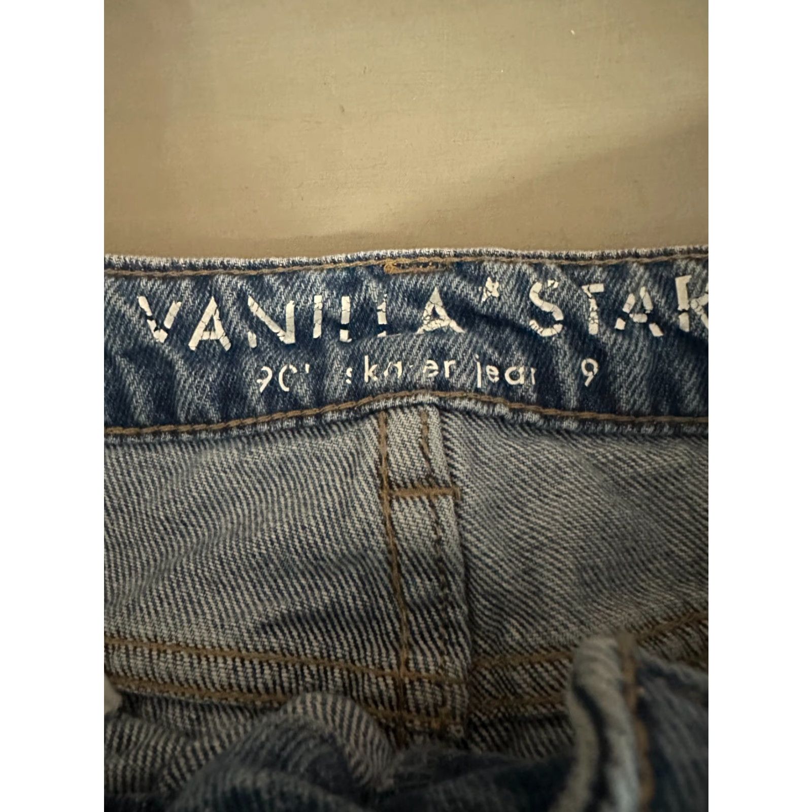 Vintage Vanilla Star 90's Skater Light Wash Ripped Wide Leg Jeans Size 9 Juniors Teens Blue 90s Theme Wide-Leg Jeans Accessories Not Included Size 30" / US 8 / IT 44 - 3 Thumbnail