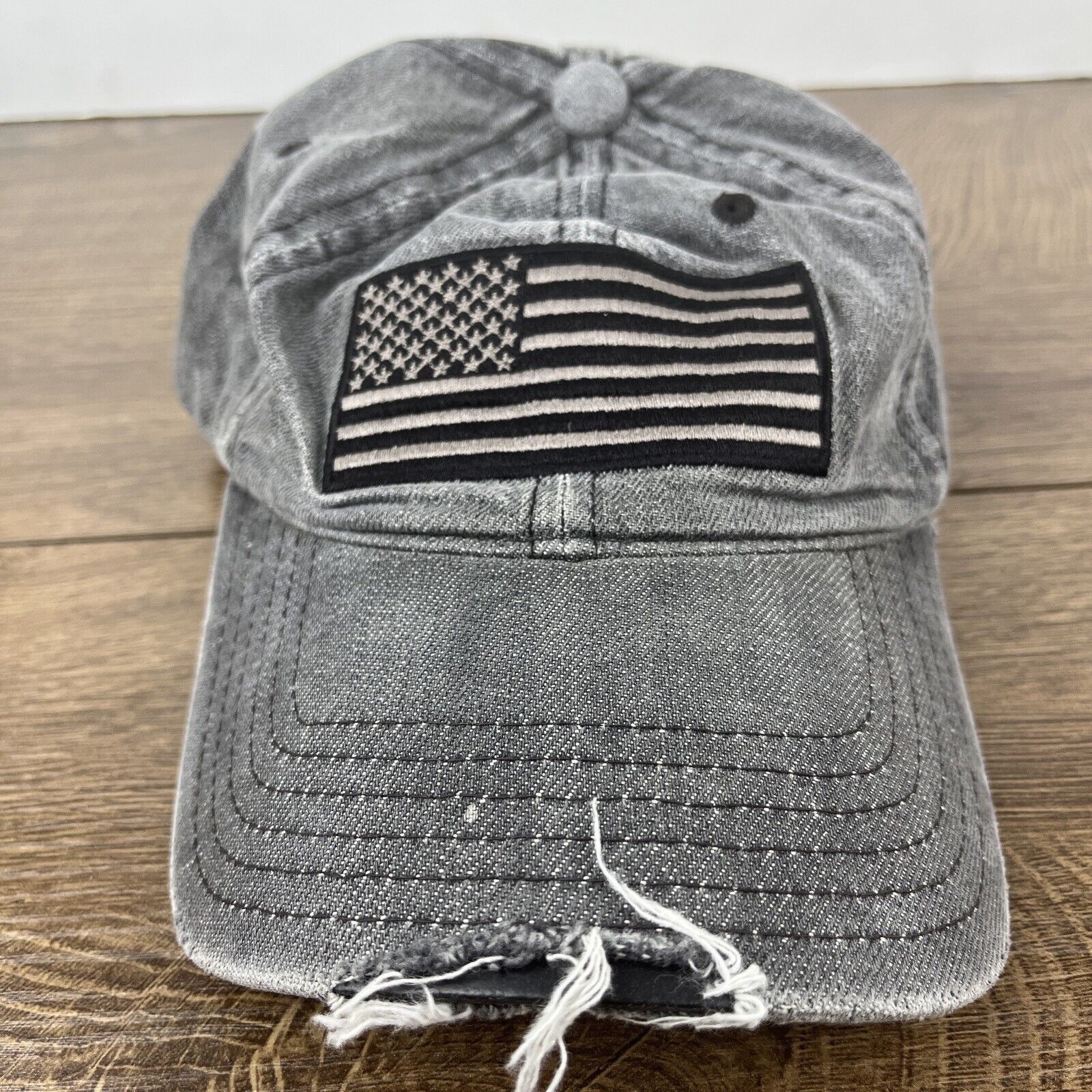 Other USA Flag Patch Hat USA Gray Hat Adjustable Adult Size Hat Ca Size ONE SIZE - 3 Thumbnail