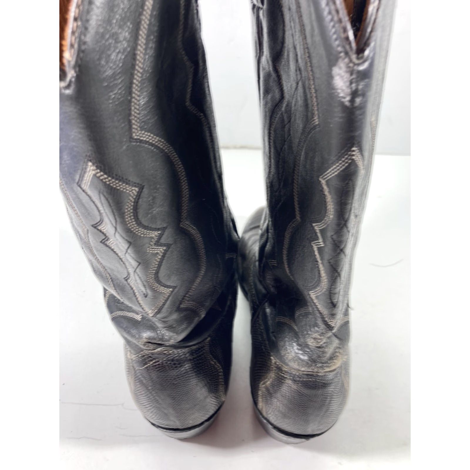 Vintage VINTAGE J. Chisholm Western Boots Men Size 9.5 D Gray Lizard Leather USA Size US 10 / EU 43 - 7 Thumbnail