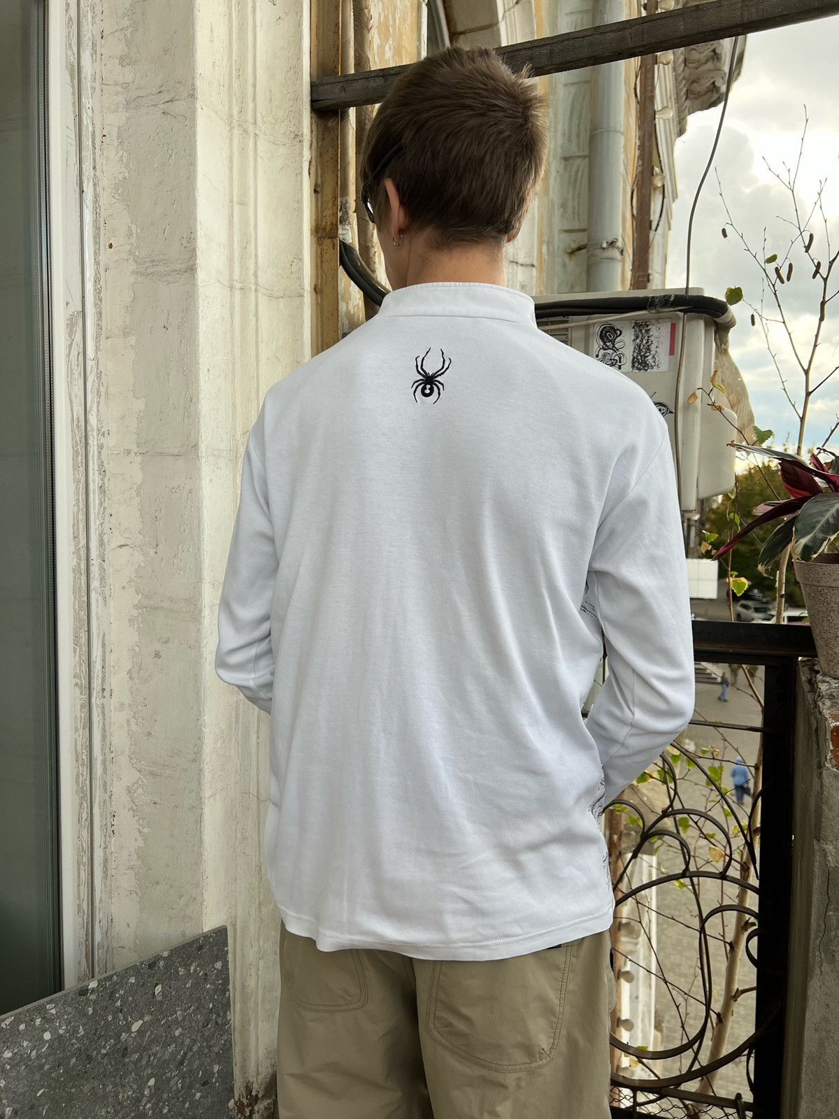 Japanese Brand × Vintage 🕸🕷 Spider web pattern longsleeve thermal Size US M / EU 48-50 / 2 - 9 Thumbnail