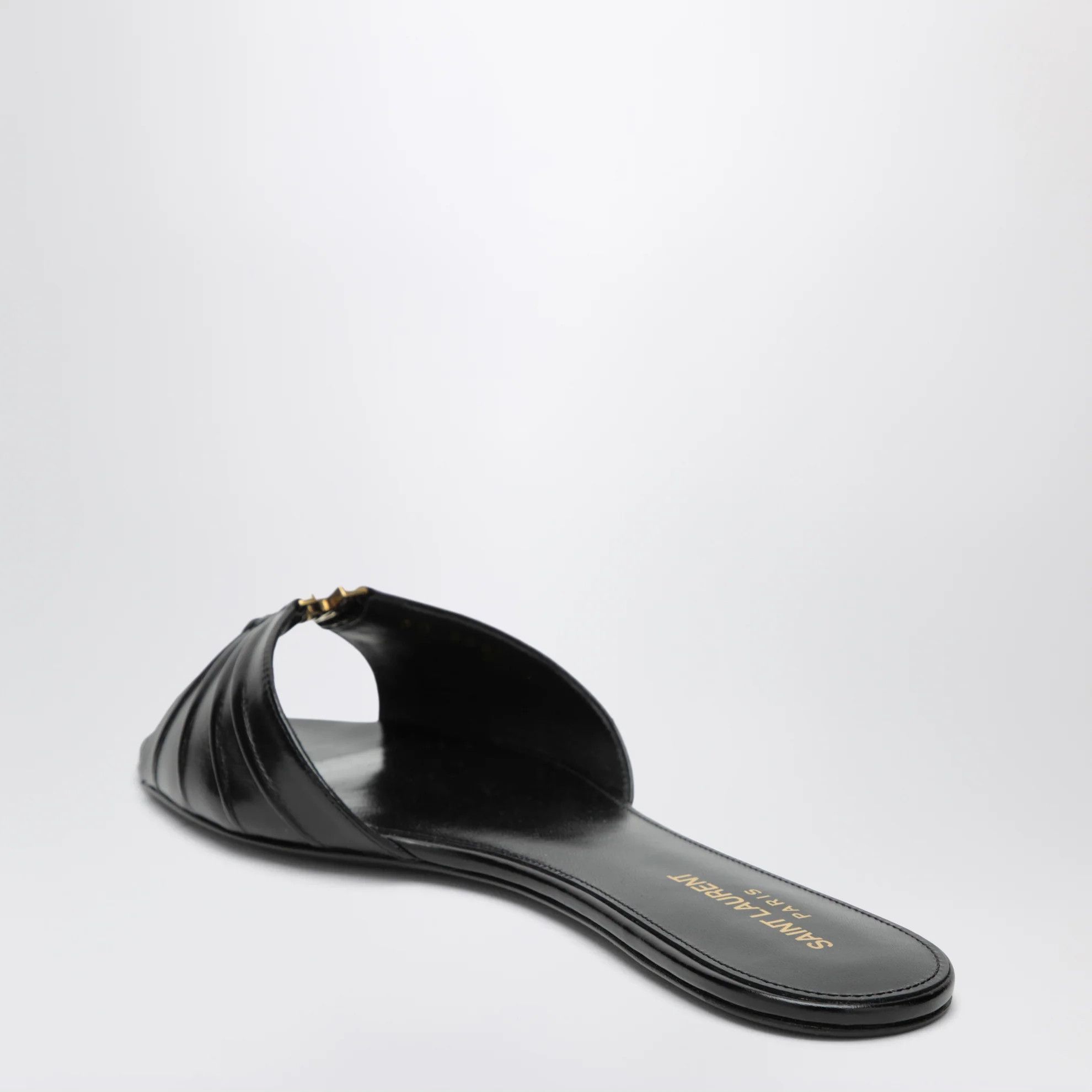 Saint Laurent Paris o1d2blof0526 Smooth Leather Sandal Flats in Black Size US 6.5 / IT 36.5 - 4 Thumbnail
