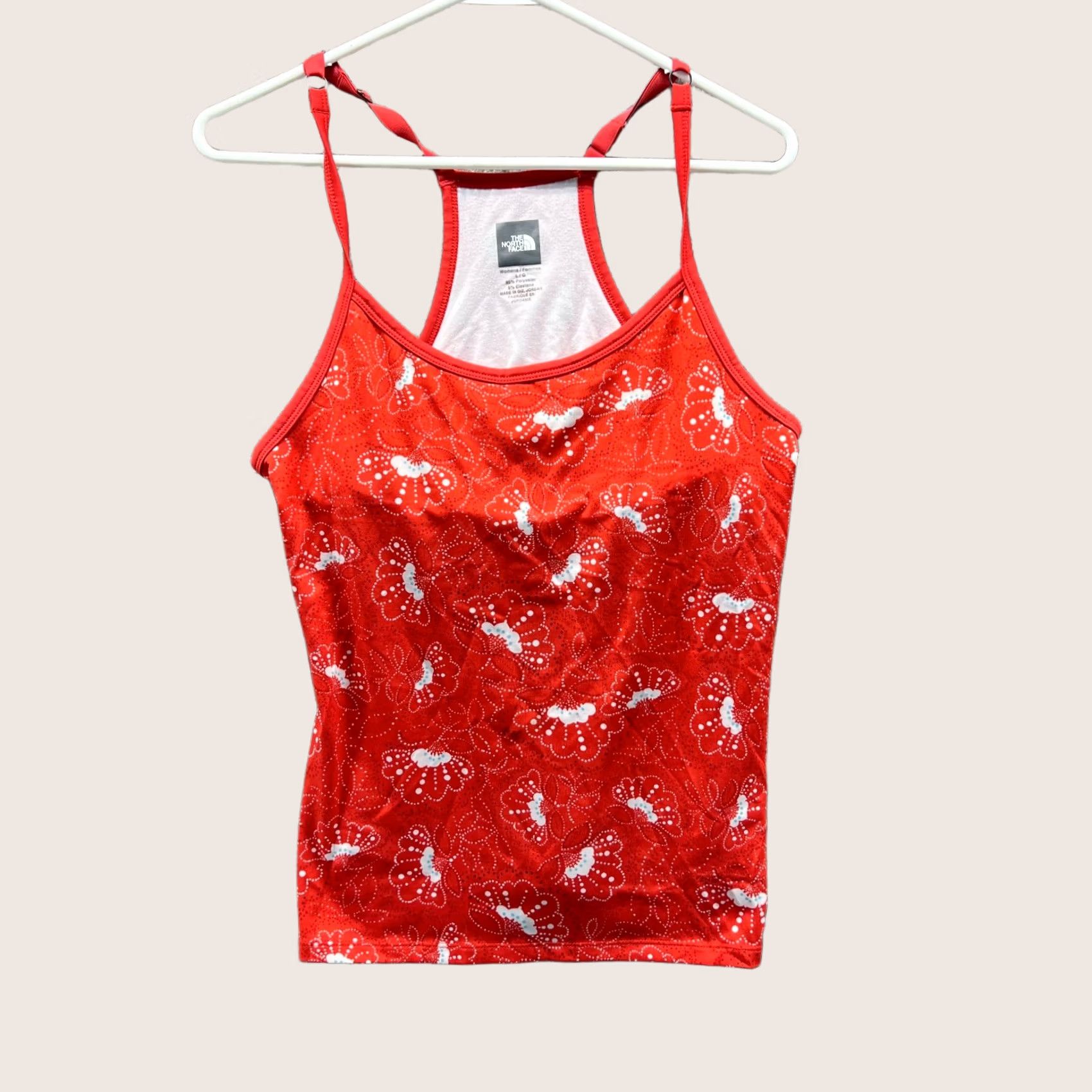 The North Face The North Face Blouse Womens L Orange Sleeveless Floral AOP Knit Polyester Shirt Casual Travel Spring Summer Mens Womens Girls Size L / US 10 / IT 46 - 1 Thumbnail
