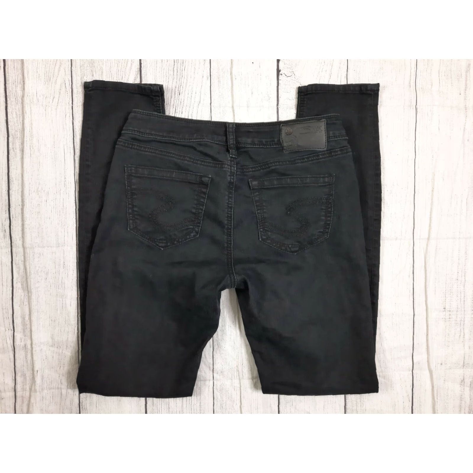 Vintage Silver SukI Jeggings Black Skinny Jeans 28x29 Stretch Denim Low Rise Womens Jeans Size 28" / US 6 / IT 42 - 6 Thumbnail