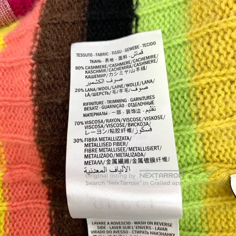 Gucci Gucci Colourful striped cashmere V-neck single-breasted lo Size S / US 4 / IT 40 - 7 Thumbnail