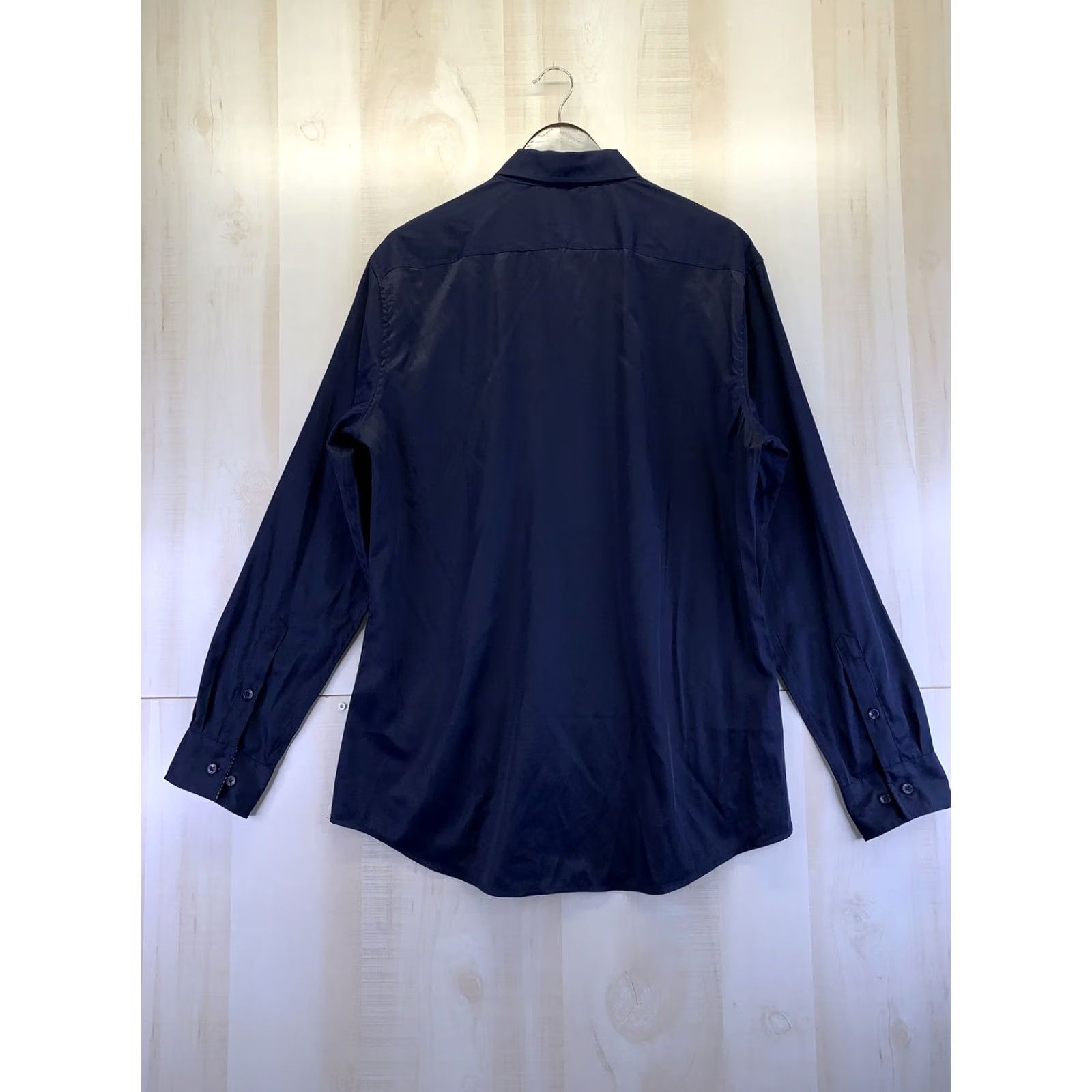 Vintage Emiqde Mens Navy Blue Slim Fit Dress Shirt XL NWT-7598 Size 46R - 7 Thumbnail