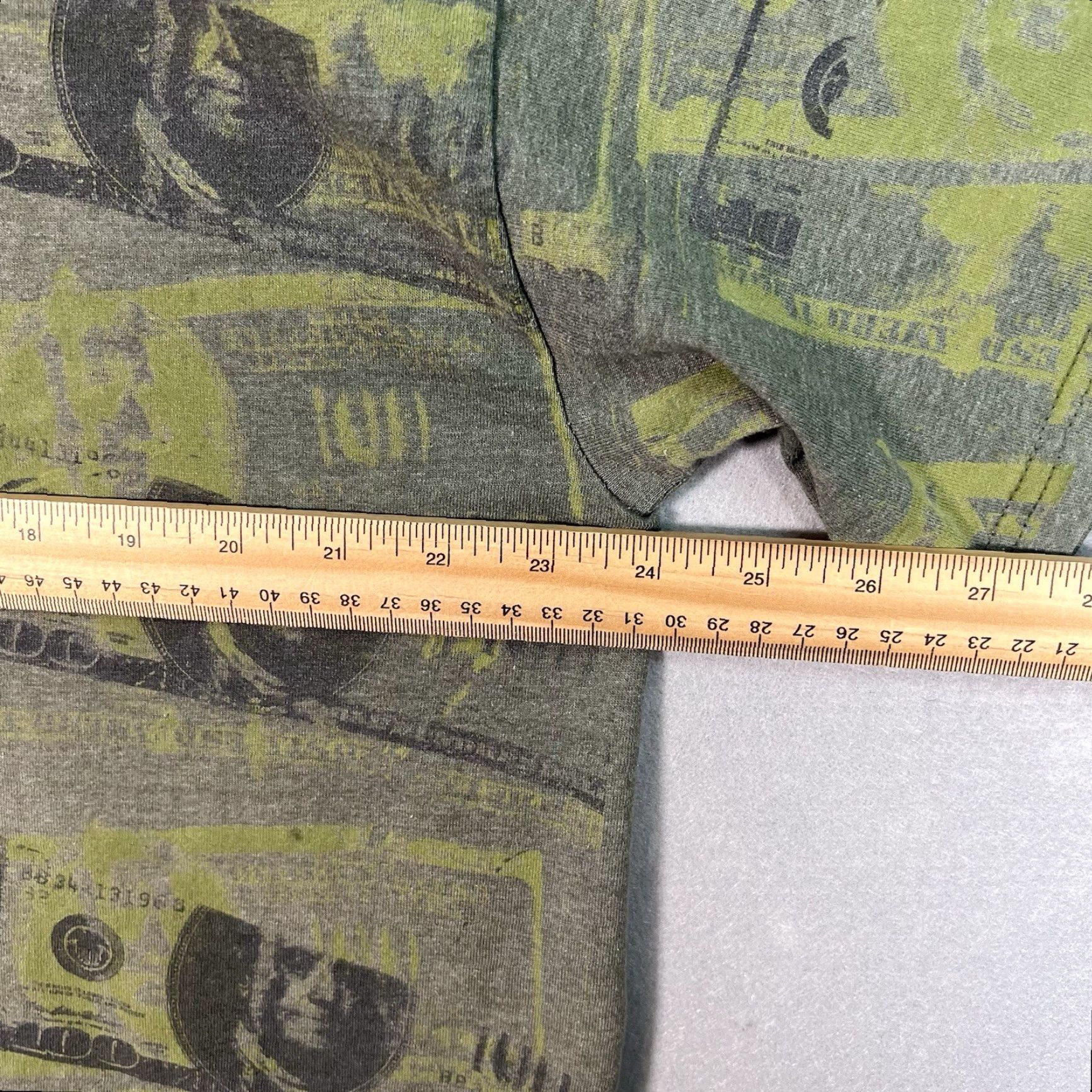 Fruit Of The Loom VINTAGE 2000s Dollar Bill Benjamin Rap Tee Shirt Adult XL Green Graphic Tee Men Size US XL / EU 56 / 4 - 2 Thumbnail